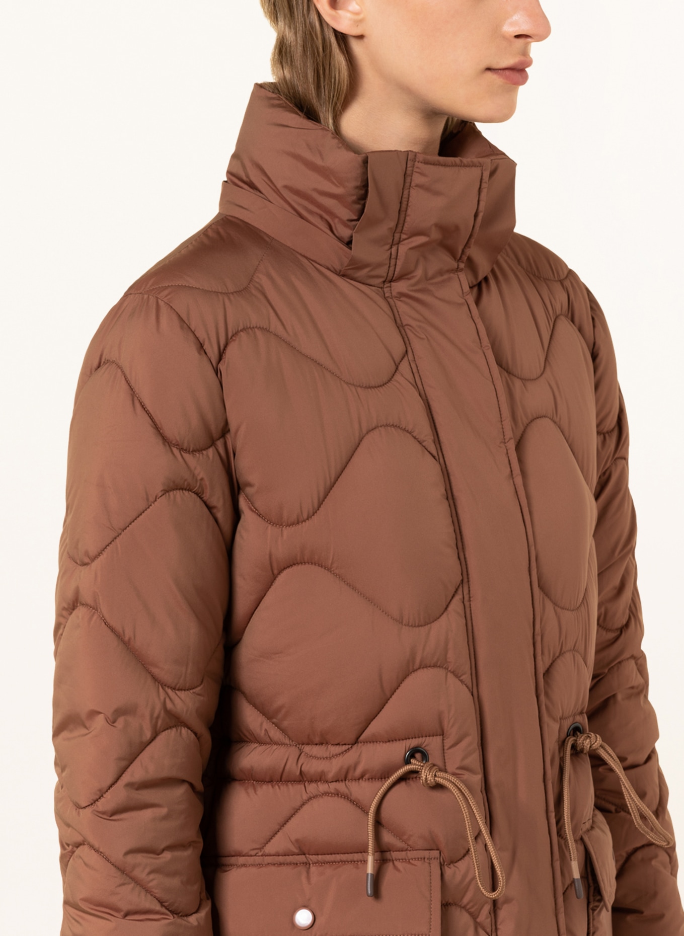 darling harbour Quilted coat with removable hood and SORONA®AURA insulation, Color: BROWN (Image 6)