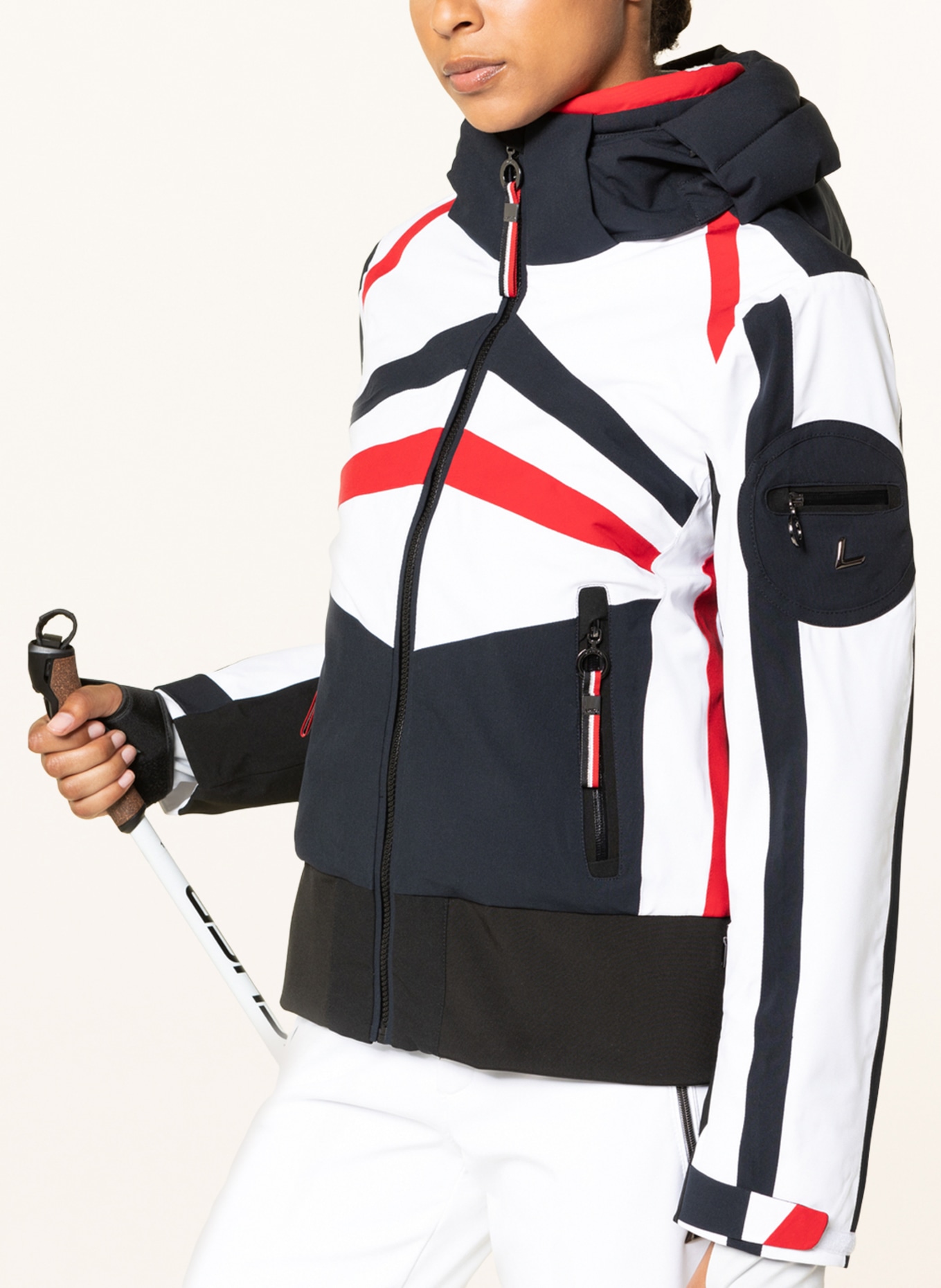 LUHTA Ski jacket HALSO, Color: DARK BLUE/ WHITE/ RED (Image 7)