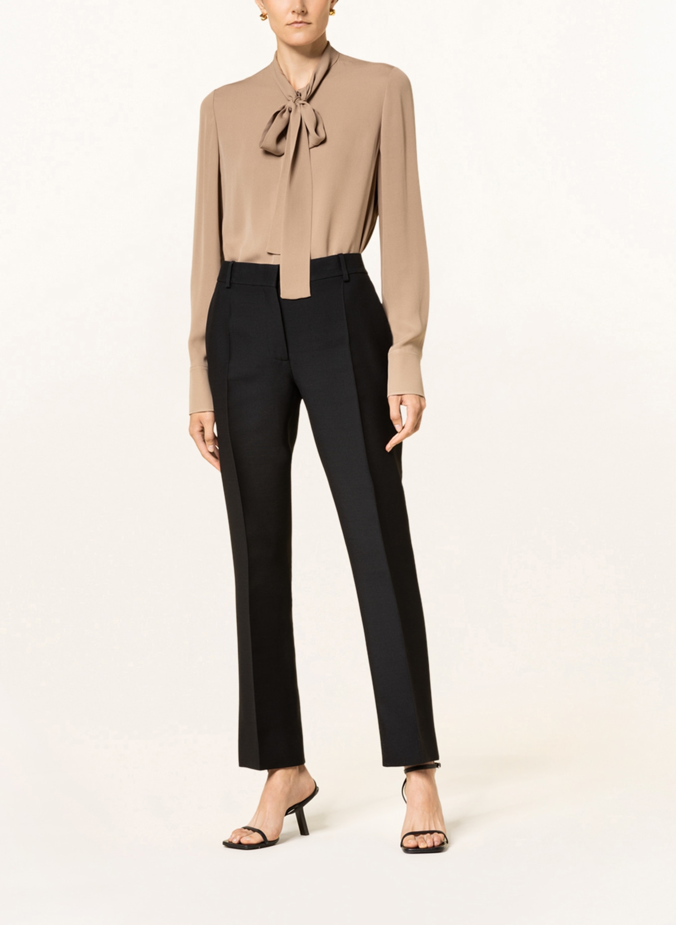 VALENTINO Trousers with silk , Color: BLACK (Image 2)