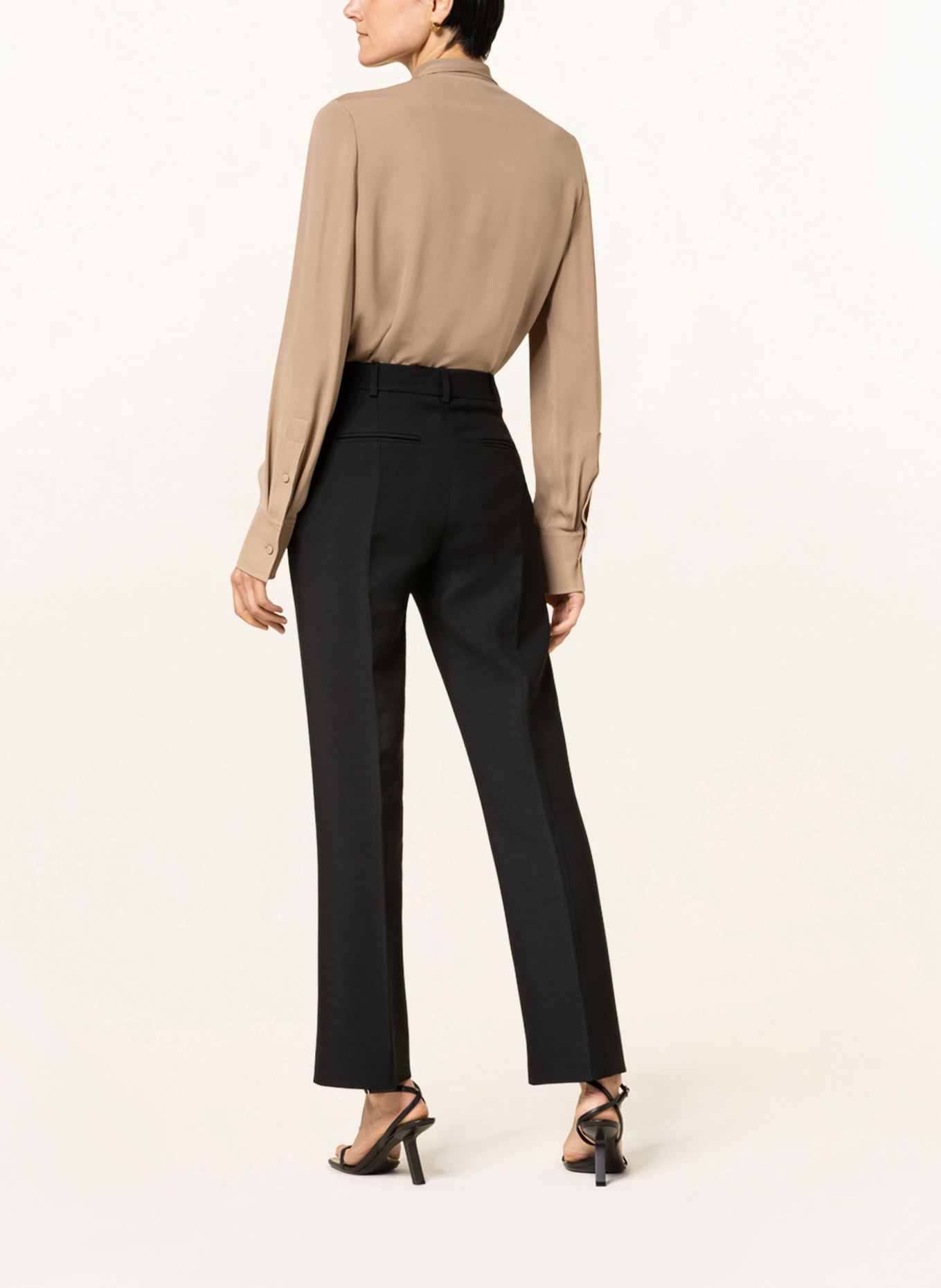 VALENTINO Trousers with silk , Color: BLACK (Image 3)