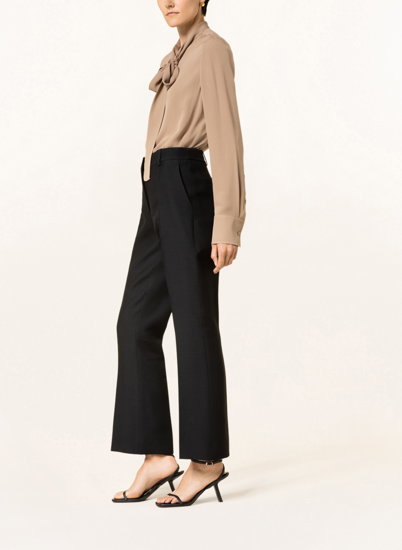 VALENTINO Trousers with silk , Color: BLACK (Image 4)