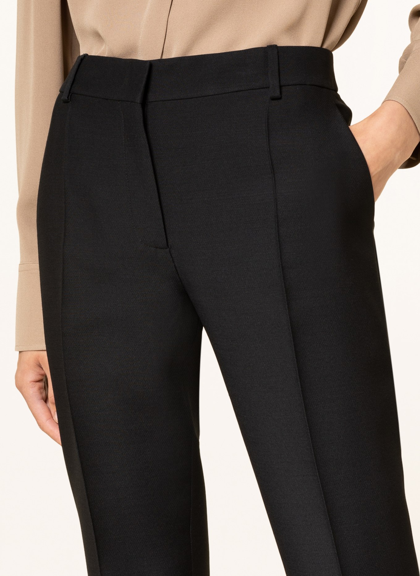 VALENTINO Trousers with silk , Color: BLACK (Image 5)