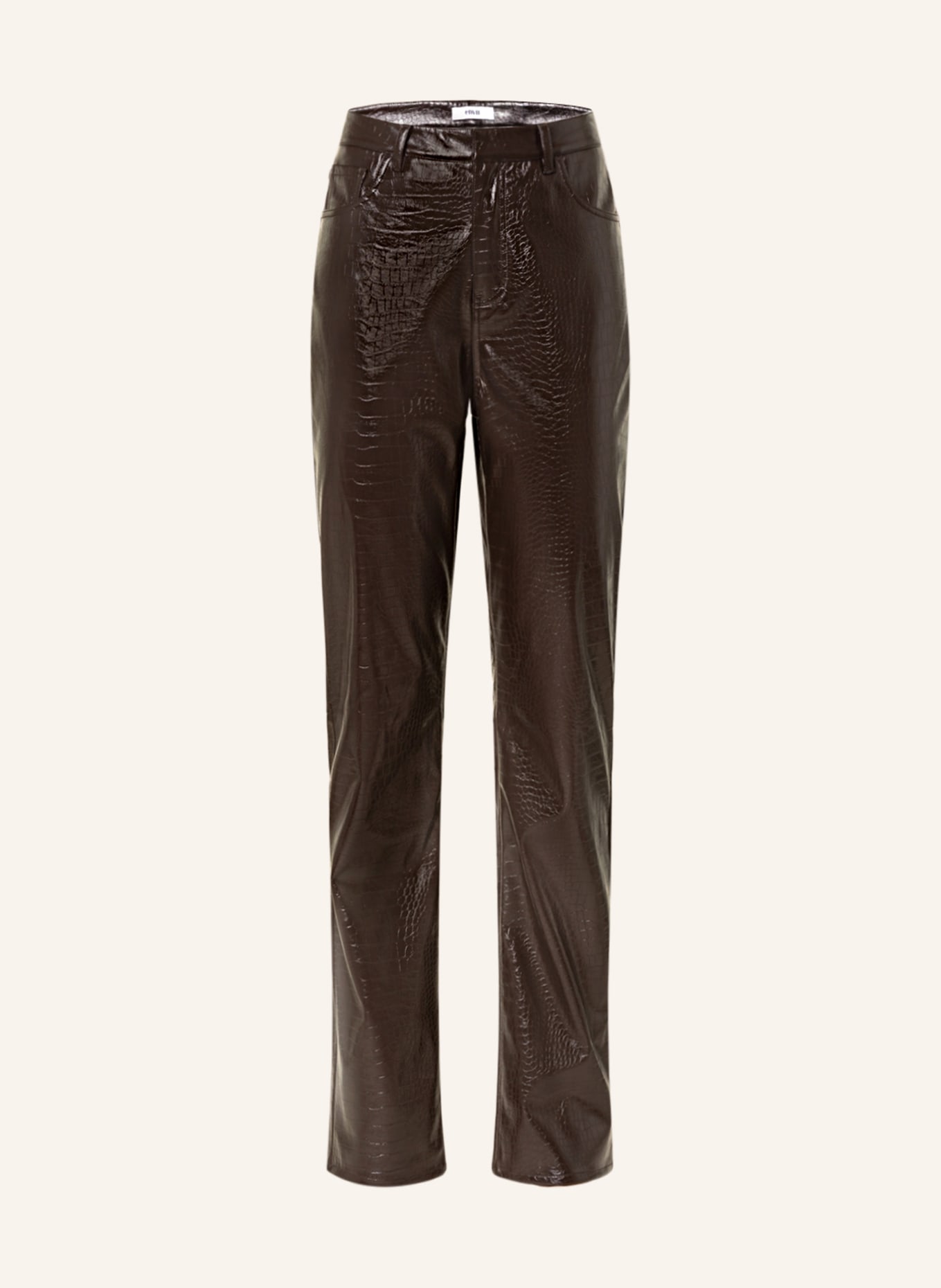 ENVII Trousers ENGLORIA in leather look, Color: DARK BROWN (Image 1)