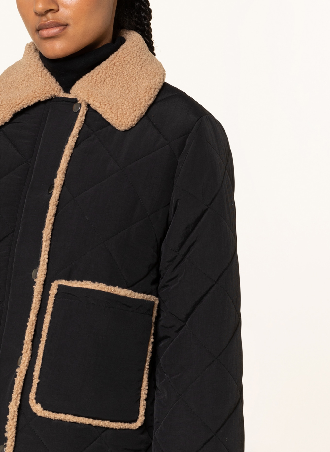 ENVII Quilted jacket ENXENON, Color: BLACK/ BEIGE (Image 4)