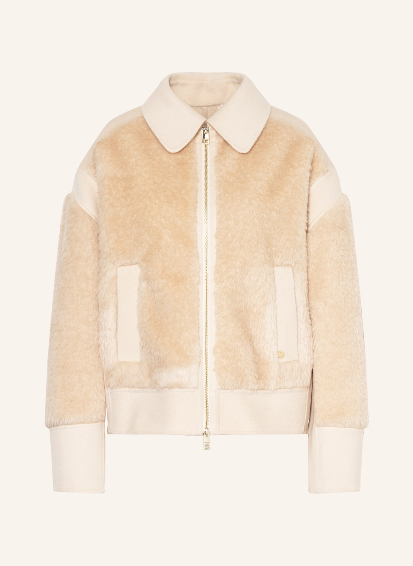 MARC CAIN Kurtka ze sztucznego futra: 612 soft bisque