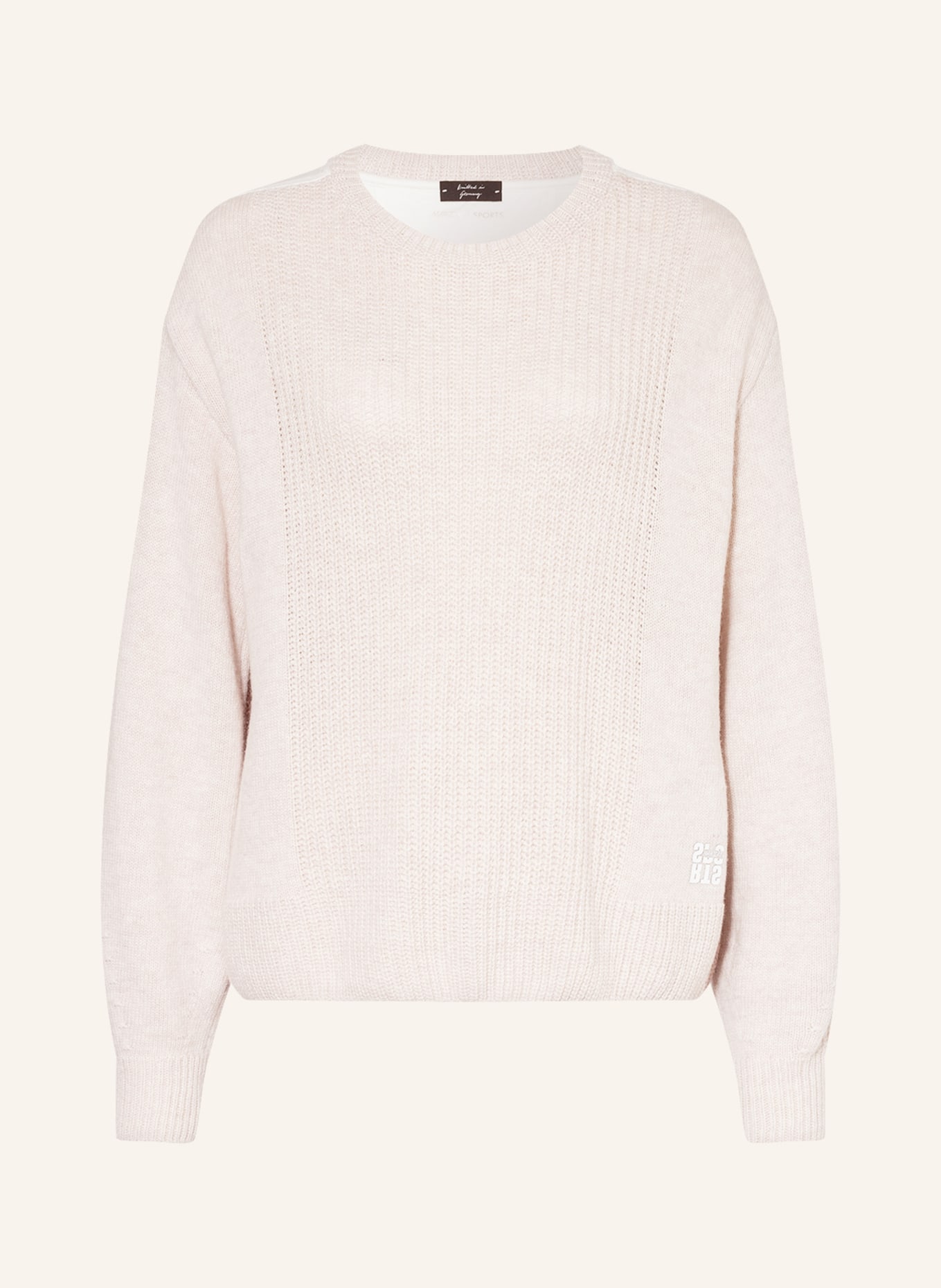 MARC CAIN Sweater in mixed materials, Color: 609 light taupe (Image 1)