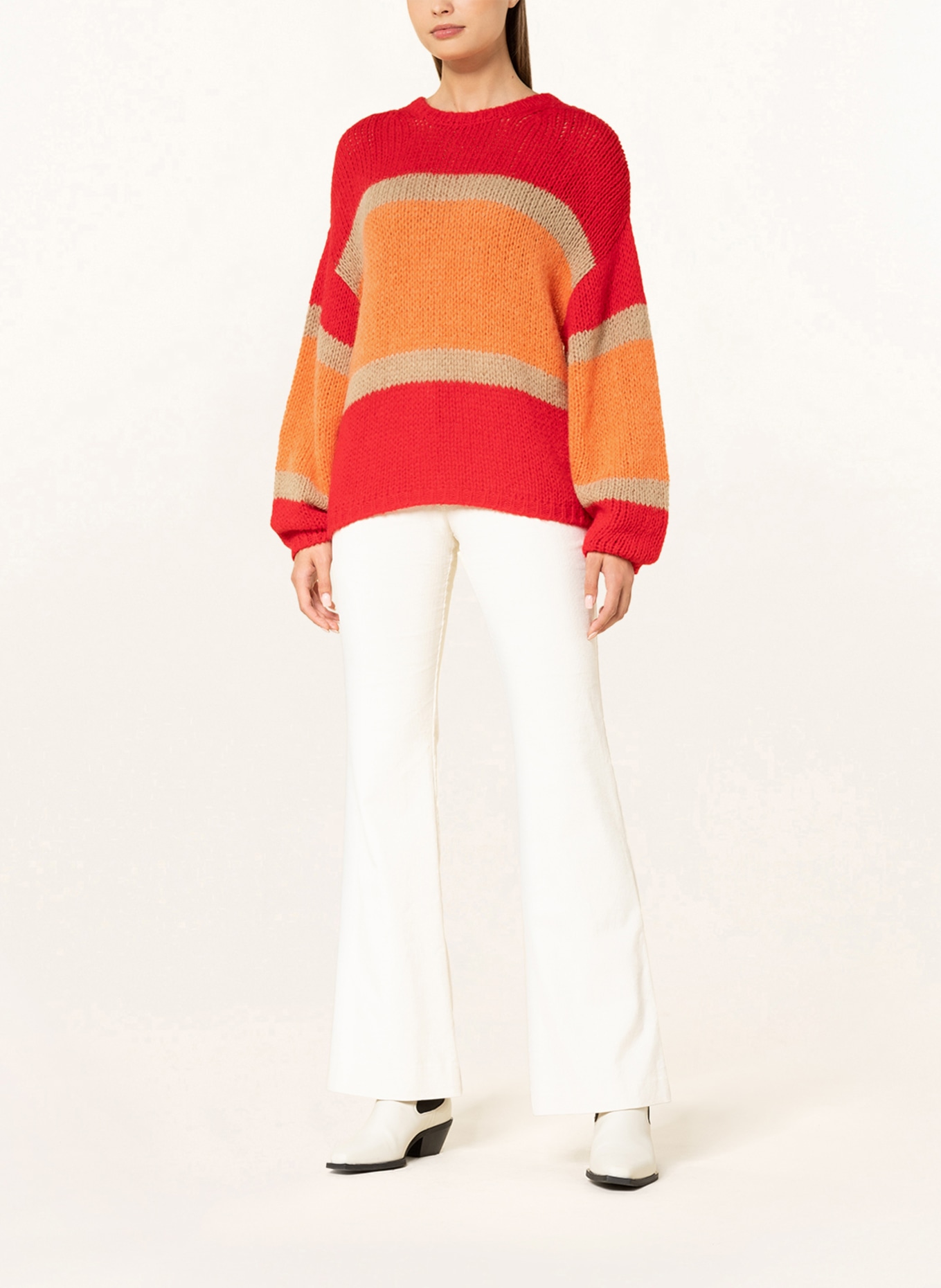 RIANI Oversized-Pullover mit Alpaka, Farbe: ROT/ BEIGE/ ORANGE (Bild 2)