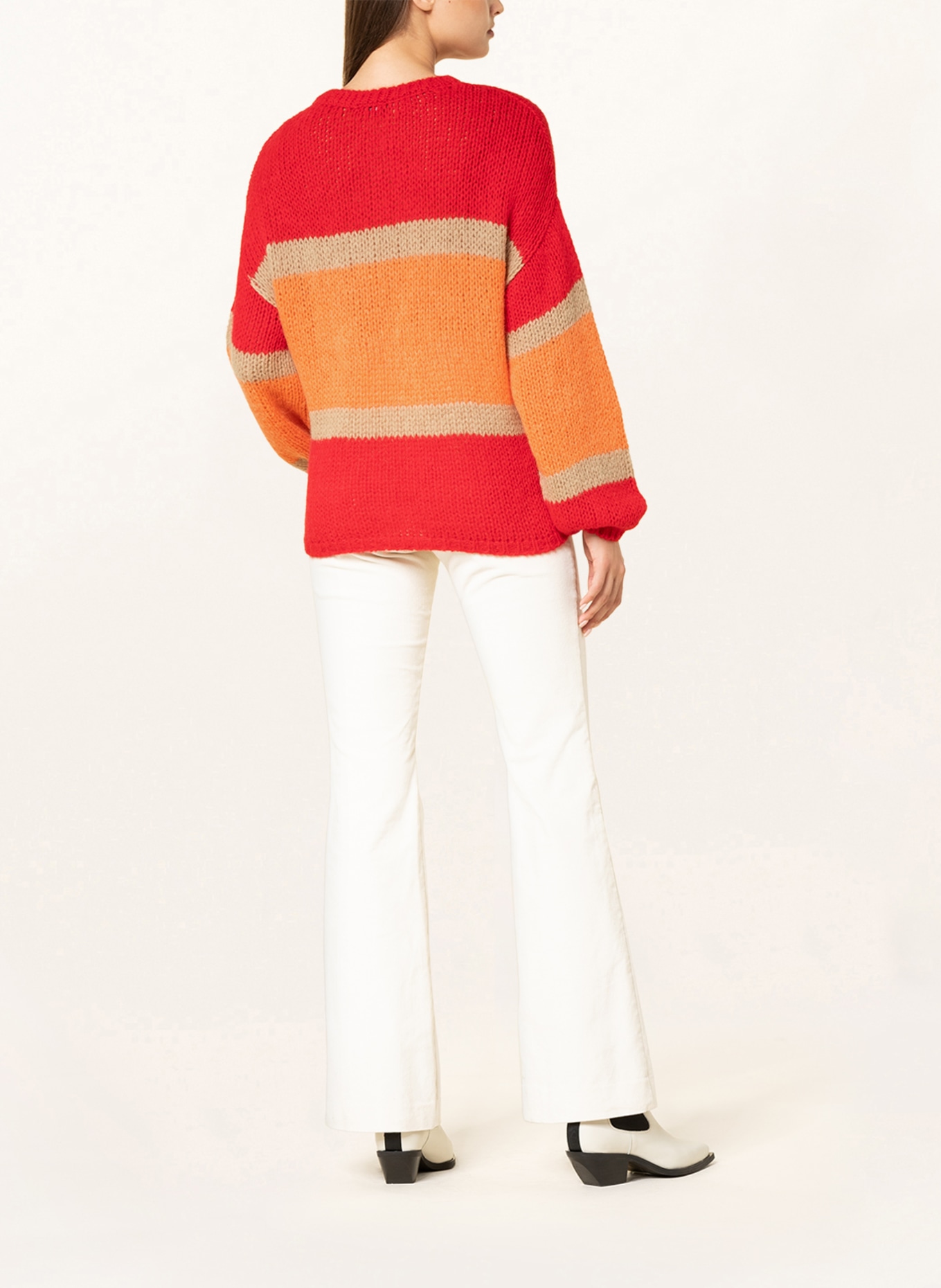 RIANI Oversized-Pullover mit Alpaka, Farbe: ROT/ BEIGE/ ORANGE (Bild 3)