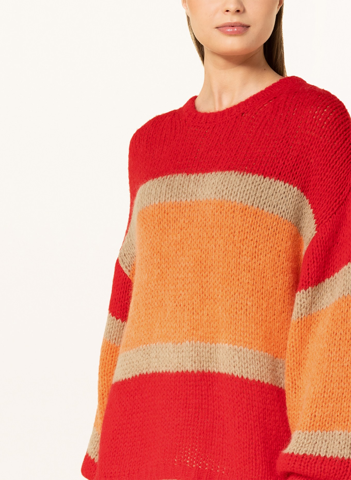 RIANI Oversized-Pullover mit Alpaka, Farbe: ROT/ BEIGE/ ORANGE (Bild 4)