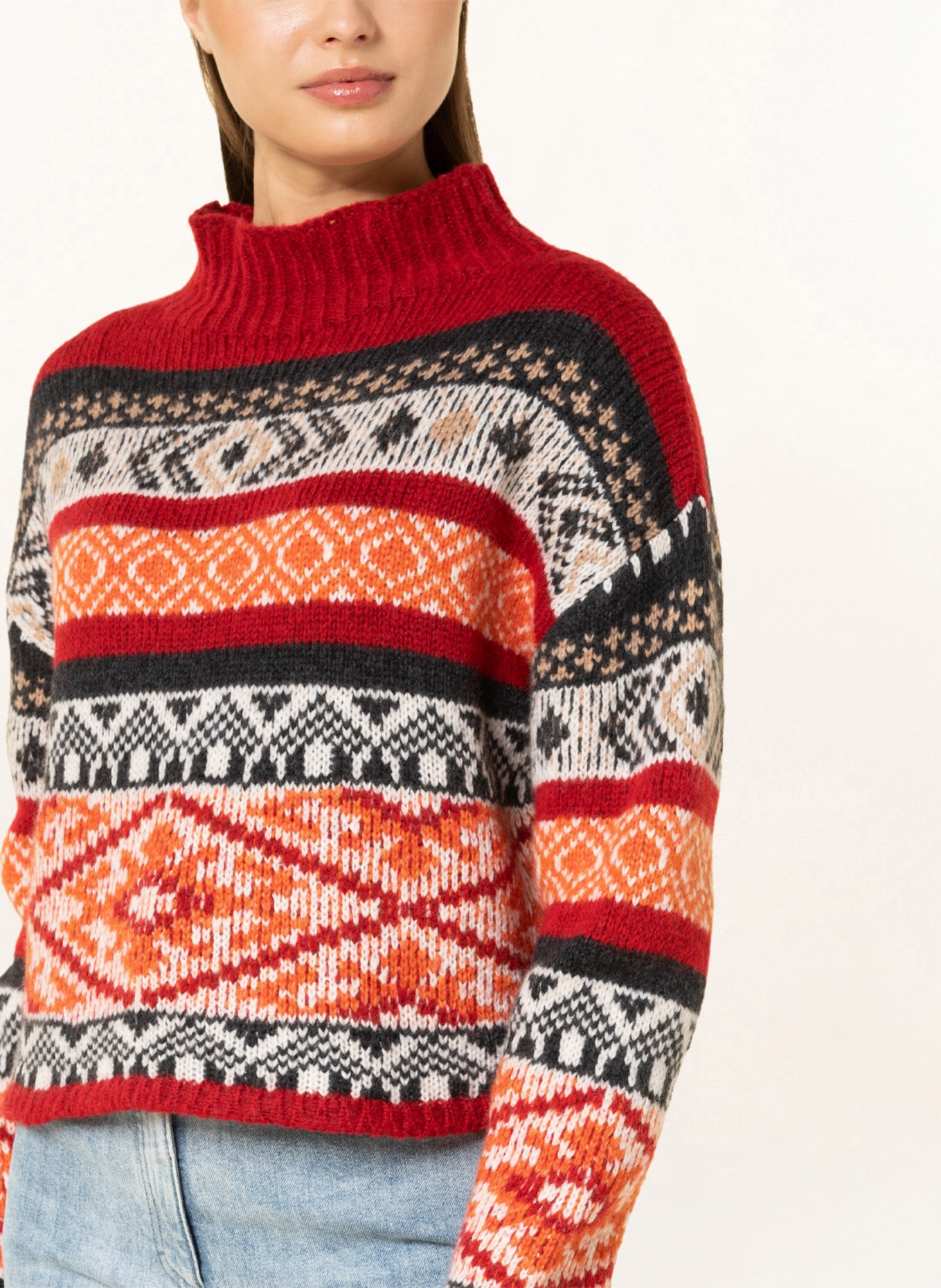 RIANI Sweater, Color: RED/ KHAKI/ ORANGE (Image 4)