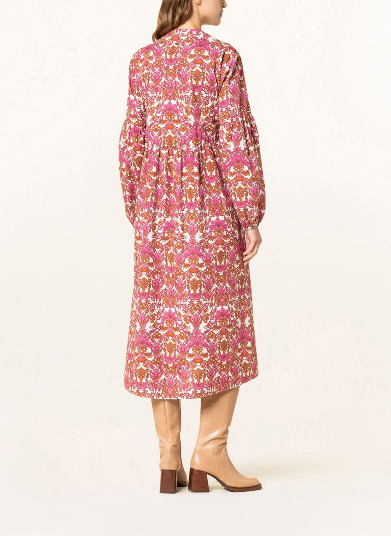LIEBLINGSSTÜCK Dress REMIAL with tucks , Color: PINK/ BROWN/ CREAM (Image 3)
