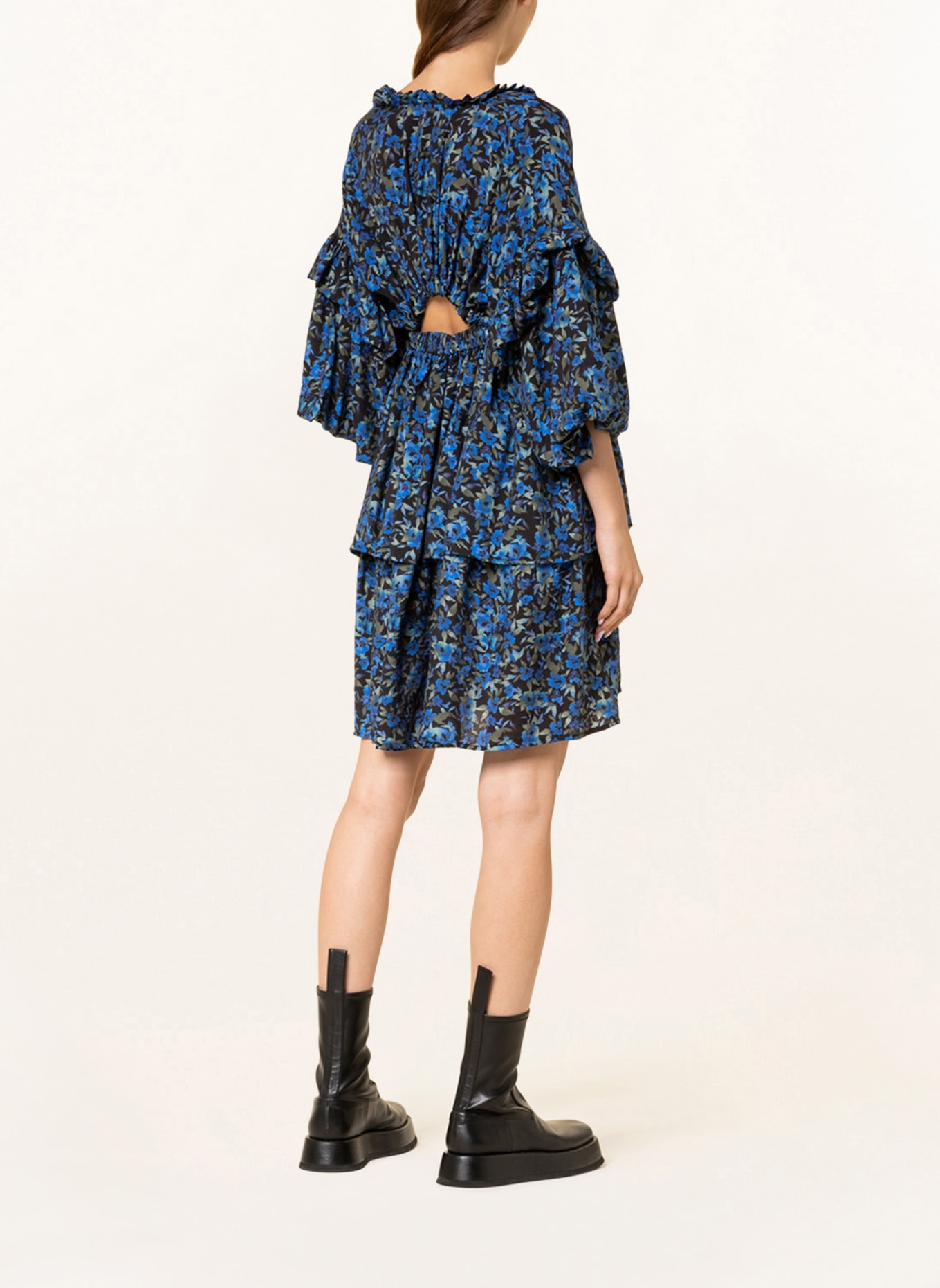 MUNTHE Dress ANAGE with 3/4 sleeves, Color: BLACK/ BLUE/ LIGHT GREEN (Image 3)