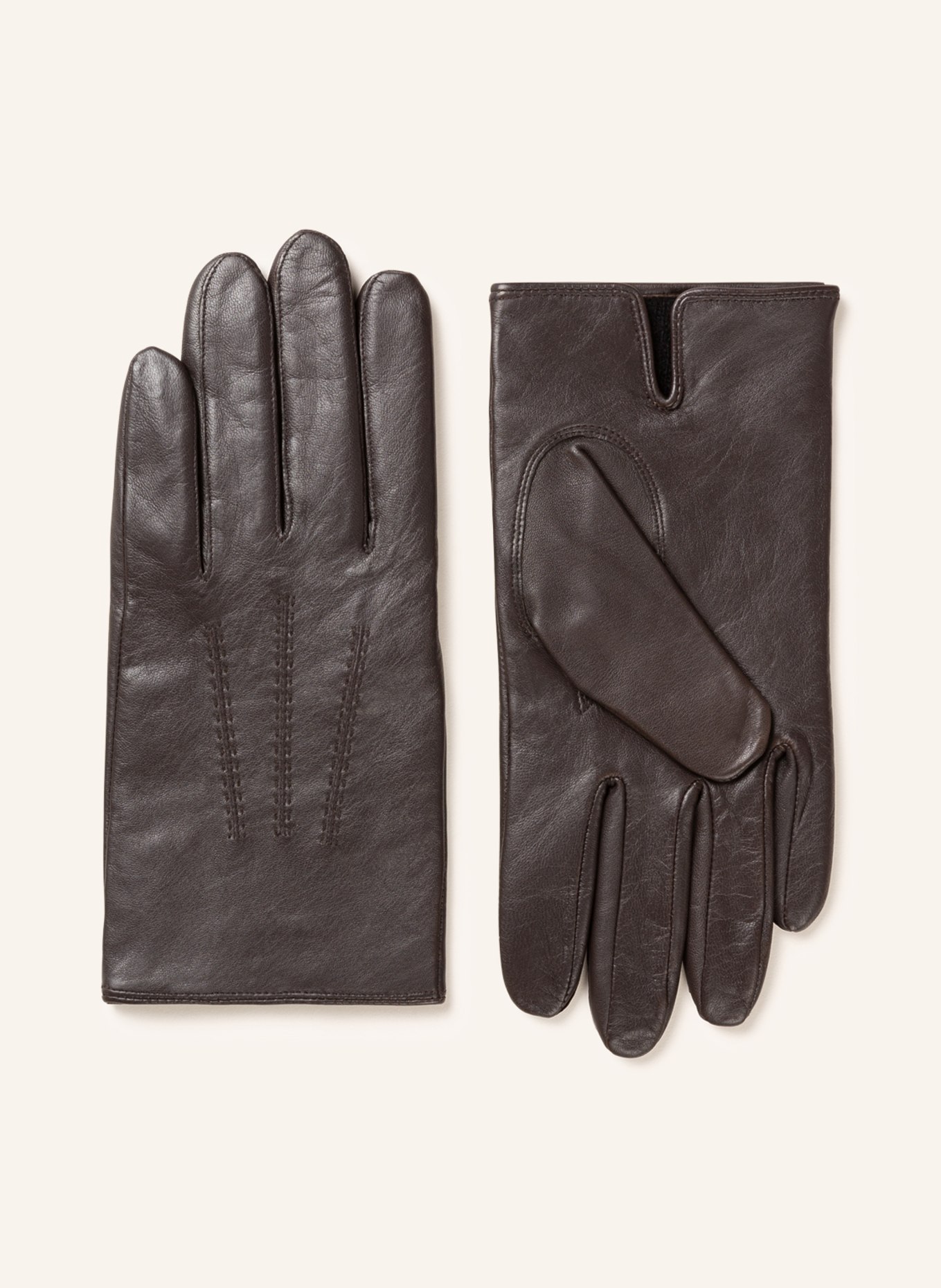 BOSS Leather gloves, Color: DARK BROWN (Image 1)