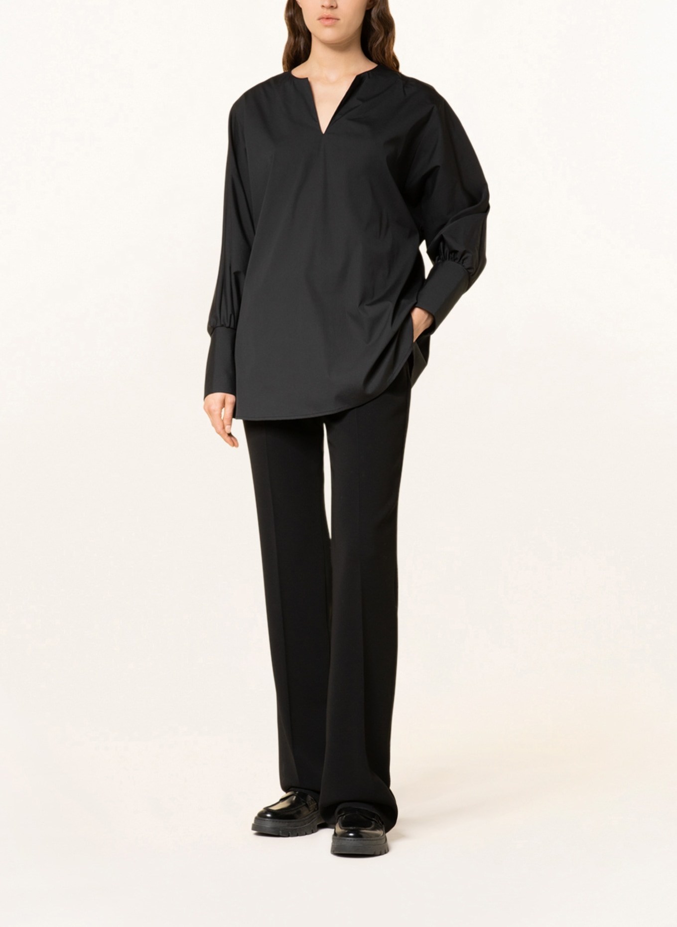 (THE MERCER) N.Y. Oversized shirt blouse , Color: BLACK (Image 2)