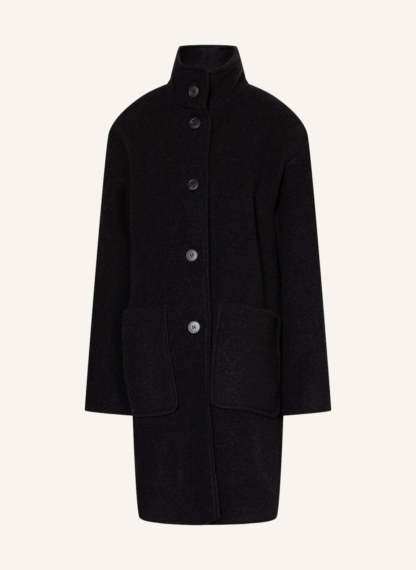 darling harbour Wool coat, Color: BLACK (Image 1)