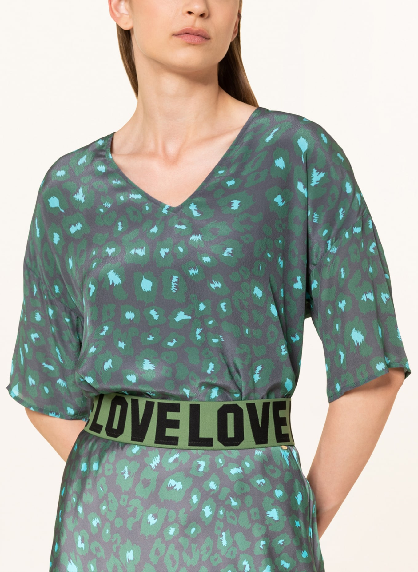 Delicatelove Shirt blouse PHILIPPA, Color: DARK GRAY/ GREEN/ TURQUOISE (Image 4)