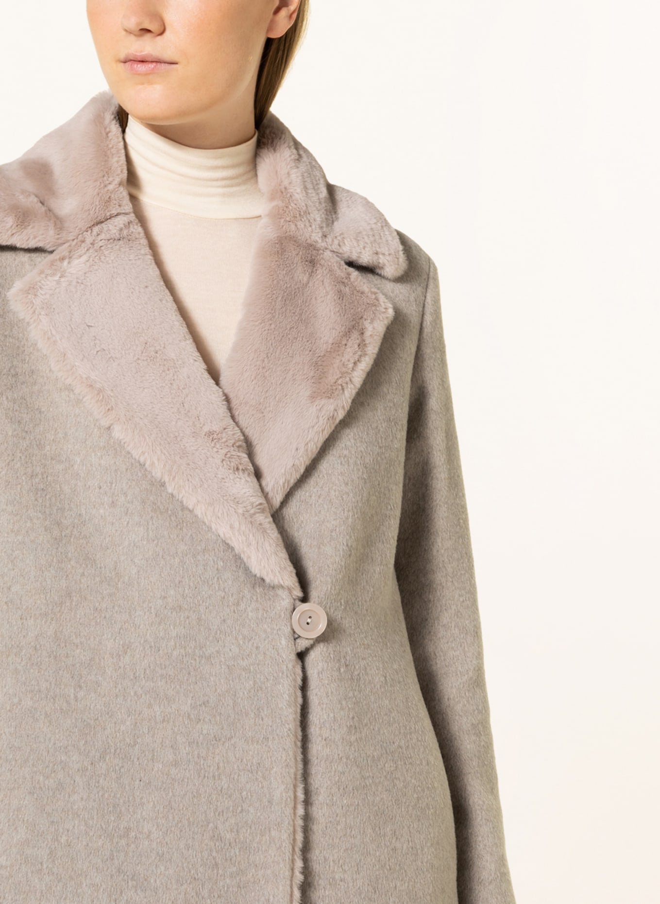 ICONS CINZIA ROCCA Wool coat, Color: BEIGE (Image 4)