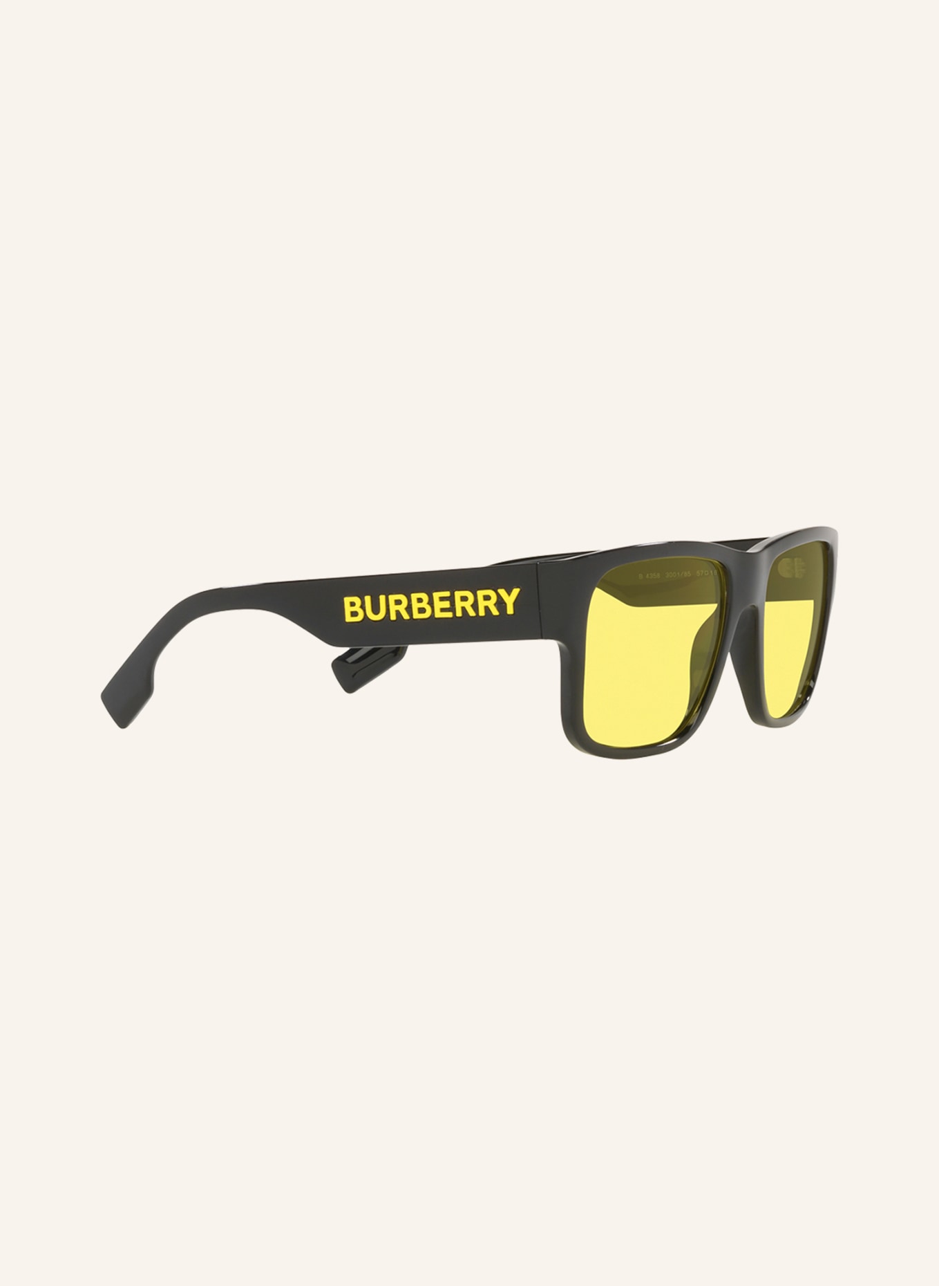 BURBERRY Sunglasses BE4358, Color: 300185 - BLACK/ YELLOW (Image 3)