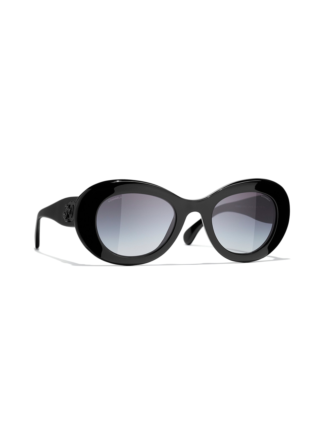 CHANEL Round sunglasses in c888s6 - black/ gray gradient
