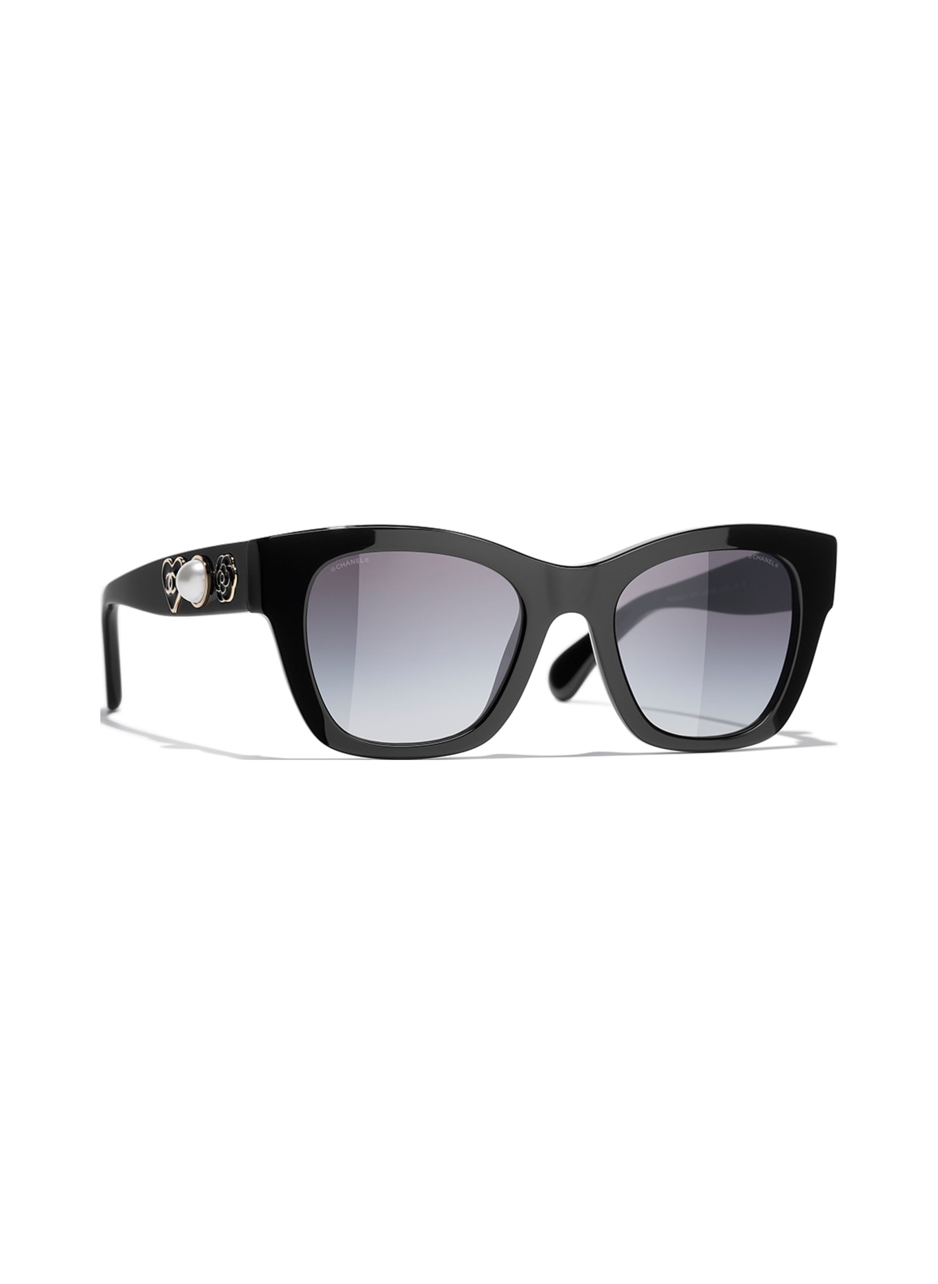 CHANEL Rectangular Sunglasses CH5447 BlackGrey at John Lewis  Partners