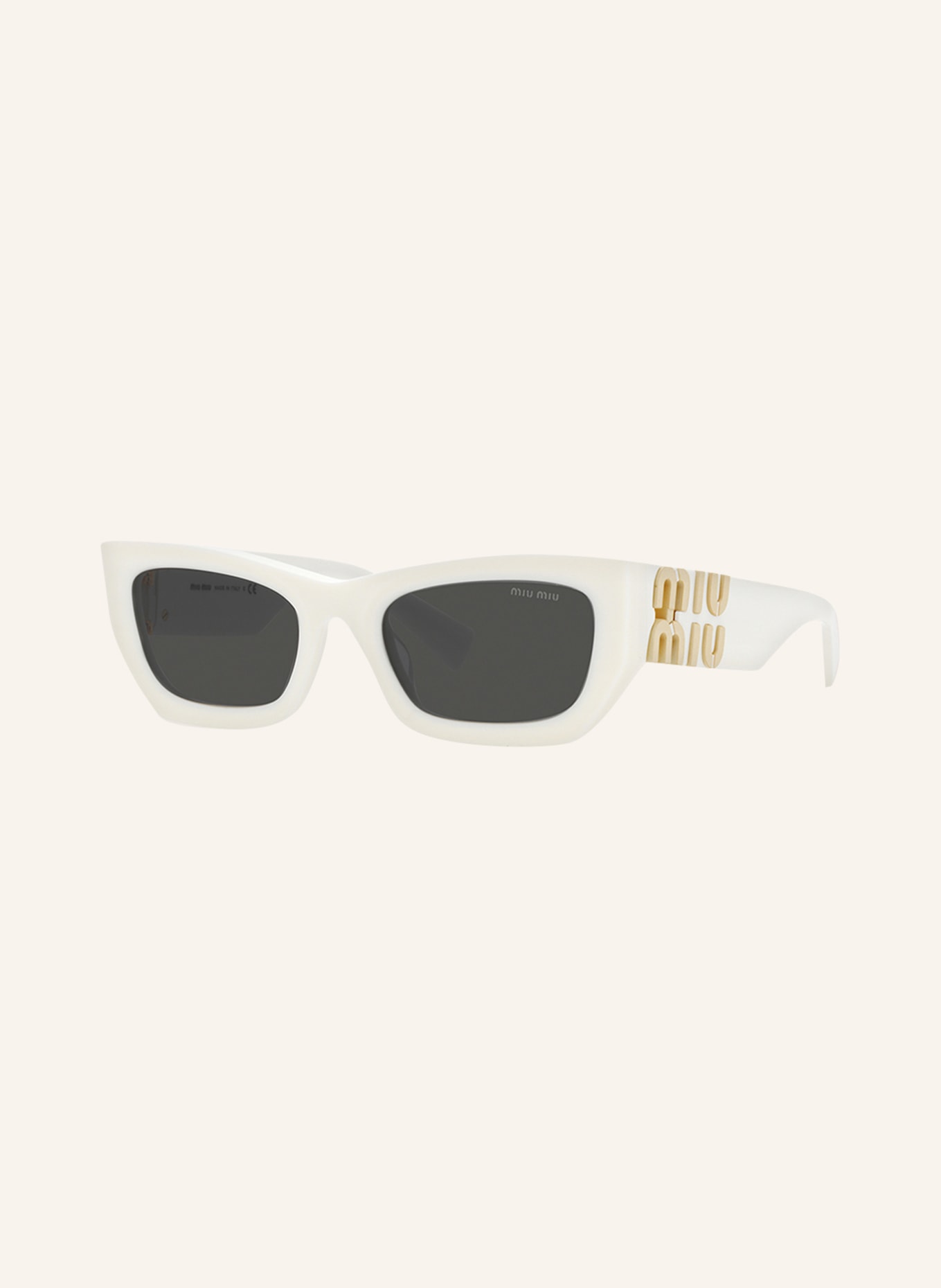MIU MIU Sunglasses MU09WS, Color: 1425S0 - WHITE/ DARK GRAY (Image 1)