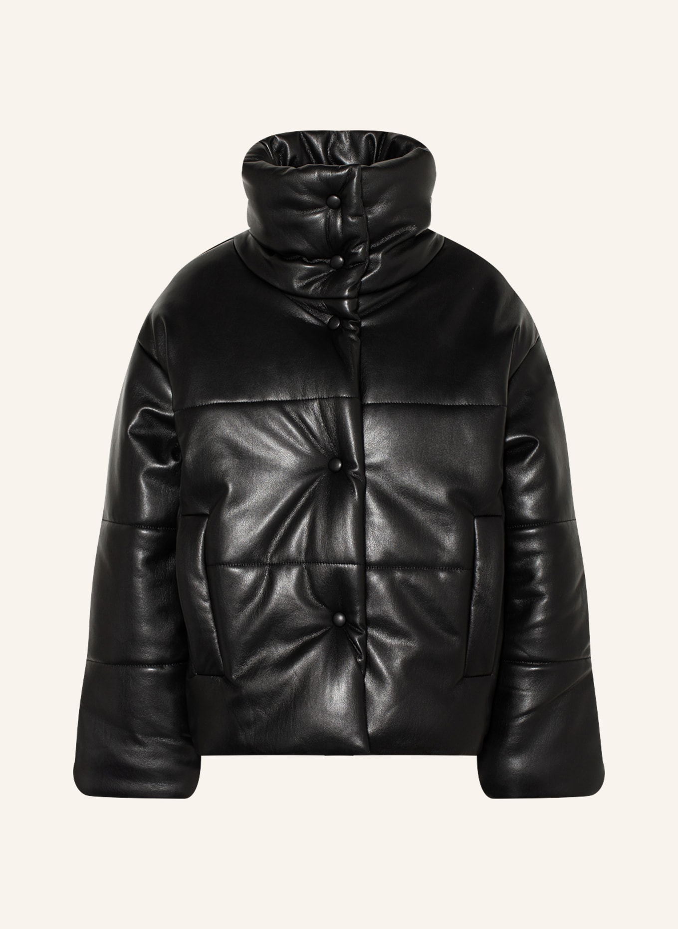 Nanushka Oversized quilted jacket HIDE in leather look , Color: BLACK (Image 1)