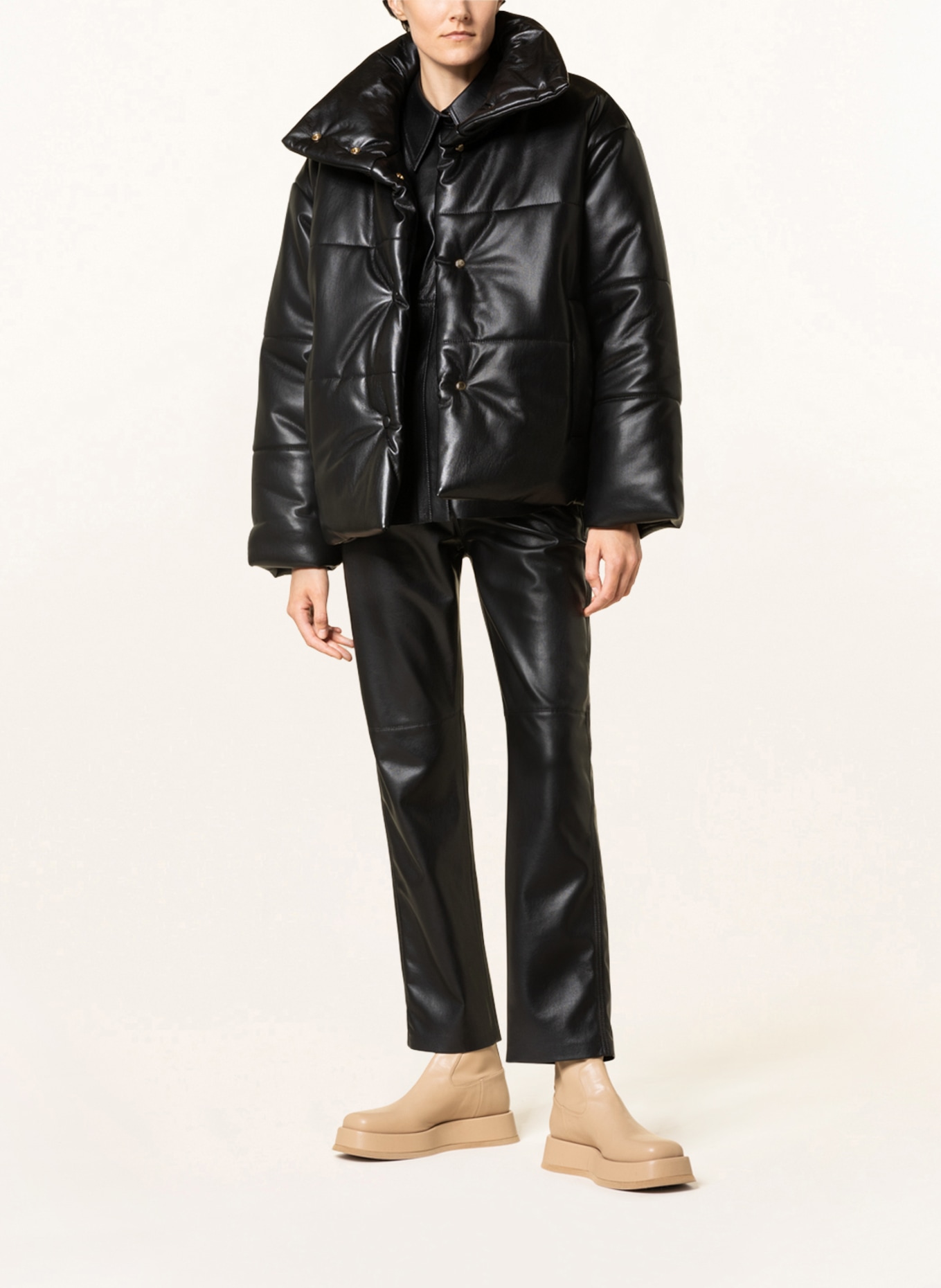 Nanushka Oversized quilted jacket HIDE in leather look , Color: BLACK (Image 2)