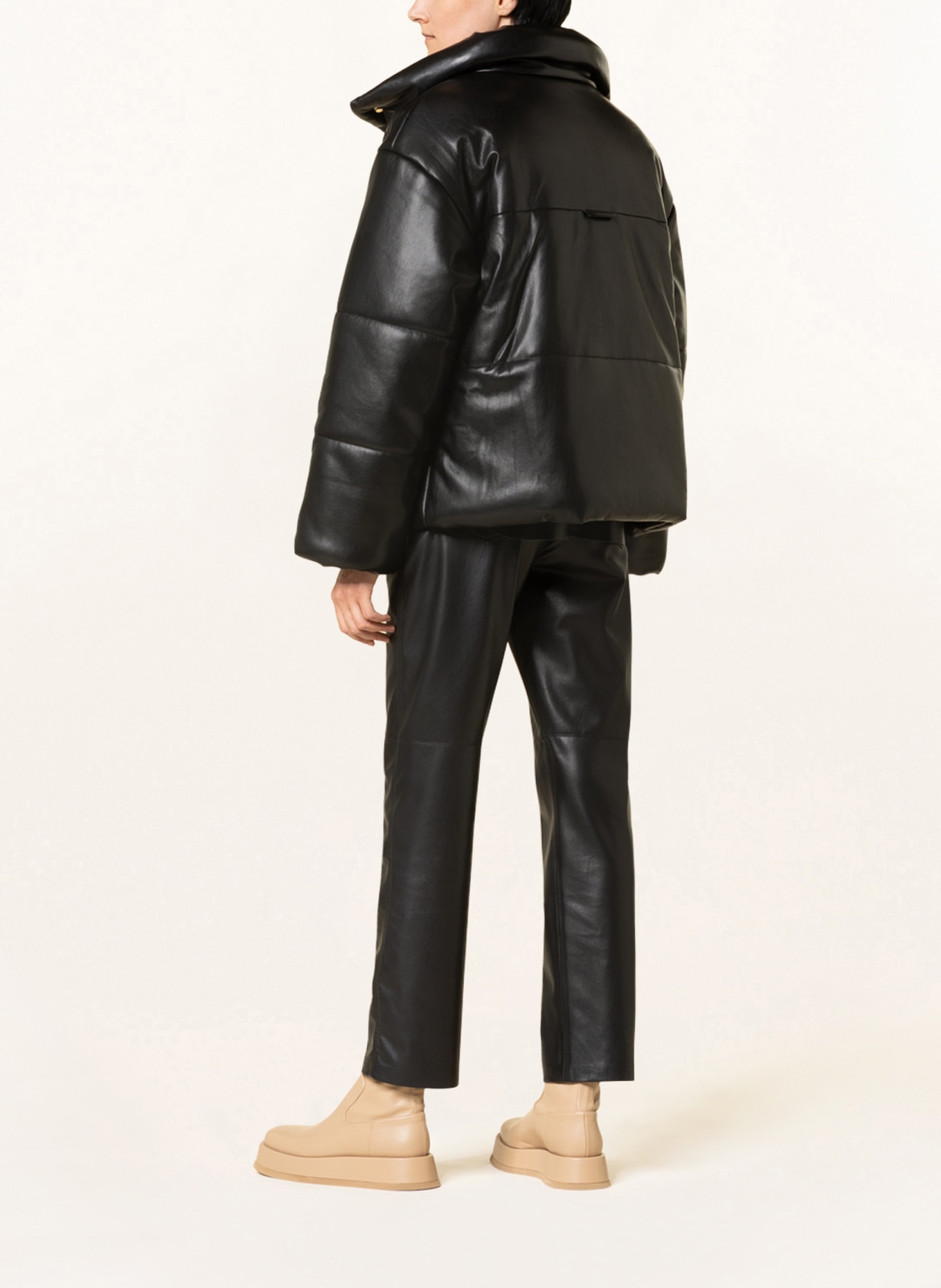 Nanushka Oversized quilted jacket HIDE in leather look , Color: BLACK (Image 3)