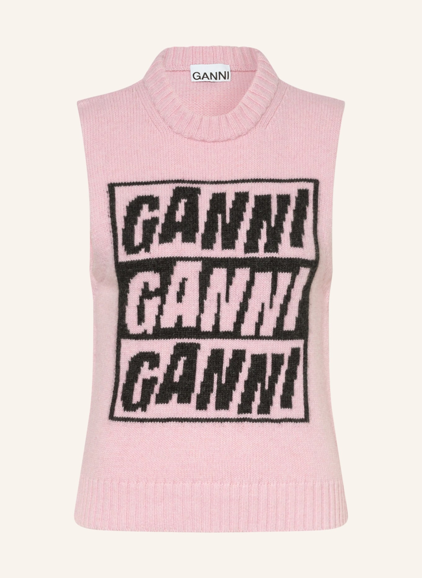 GANNI Sweater vest, Color: PINK/ BLACK (Image 1)