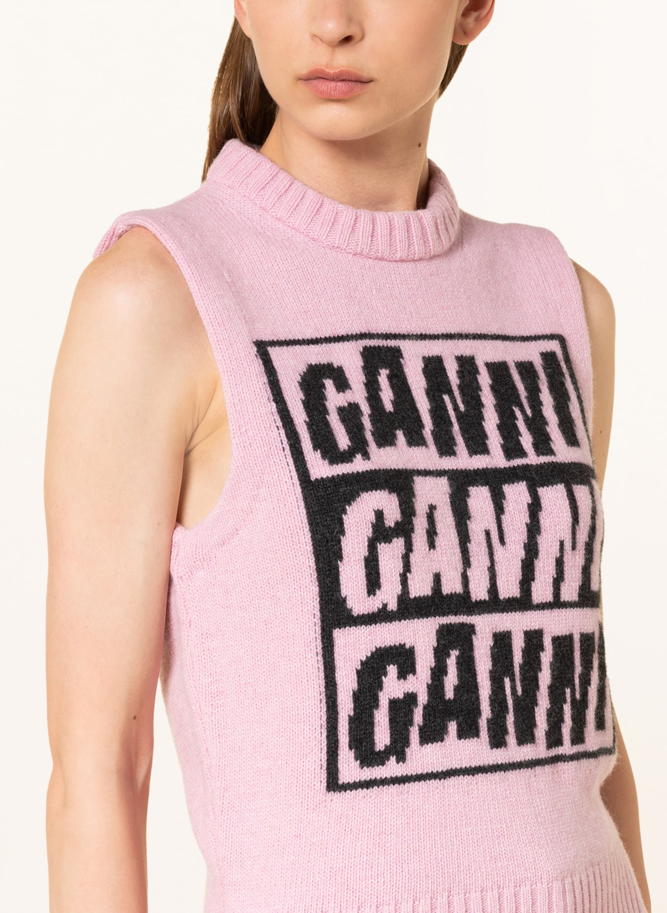 GANNI Sweater vest, Color: PINK/ BLACK (Image 4)