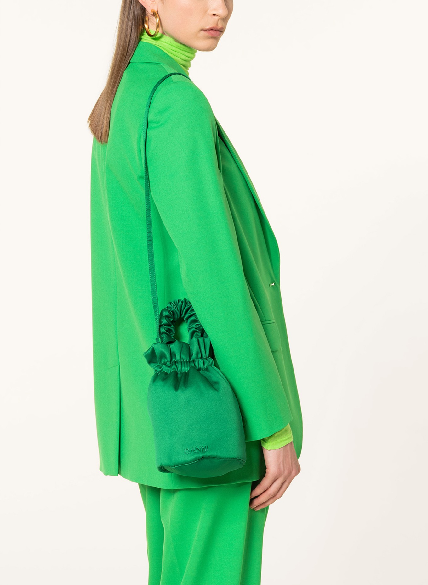 GANNI Pouch bag , Color: GREEN (Image 4)