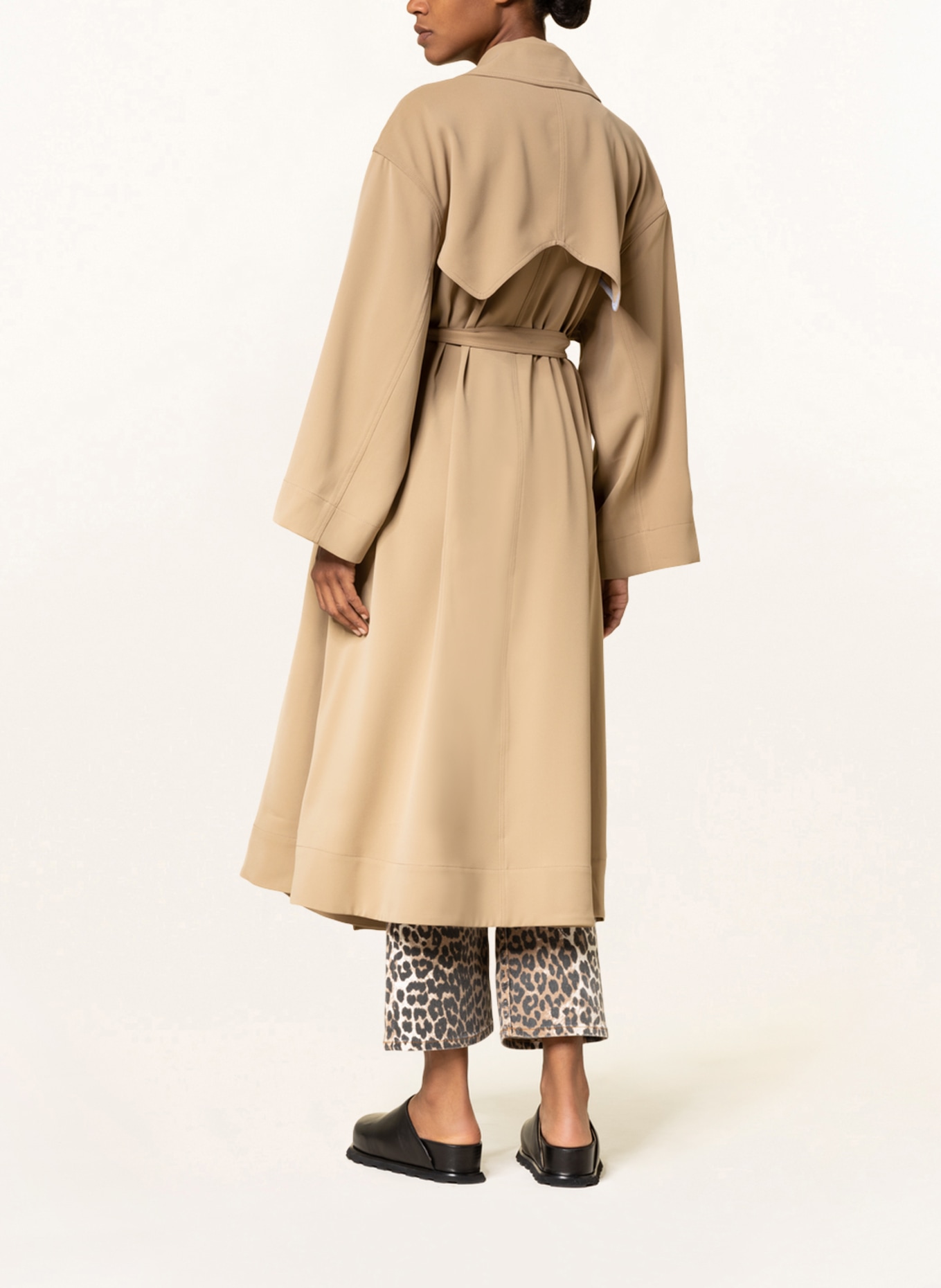 GANNI Trench coat with 3/4 sleeves, Color: LIGHT BROWN (Image 3)
