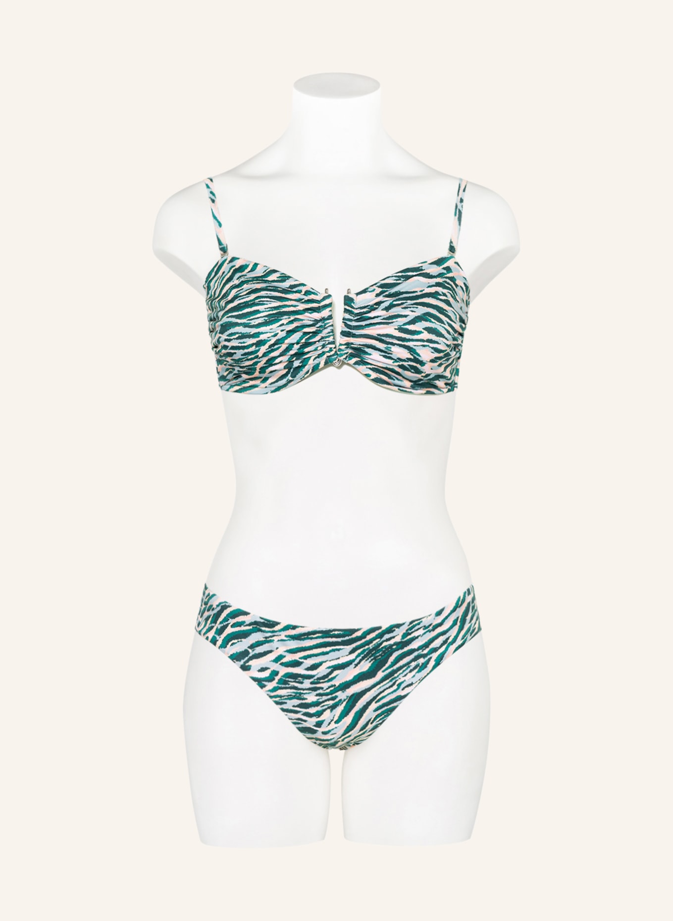SEAFOLLY Bandeau bikini top WILD AT HEART , Color: GREEN/ MINT/ NUDE (Image 4)