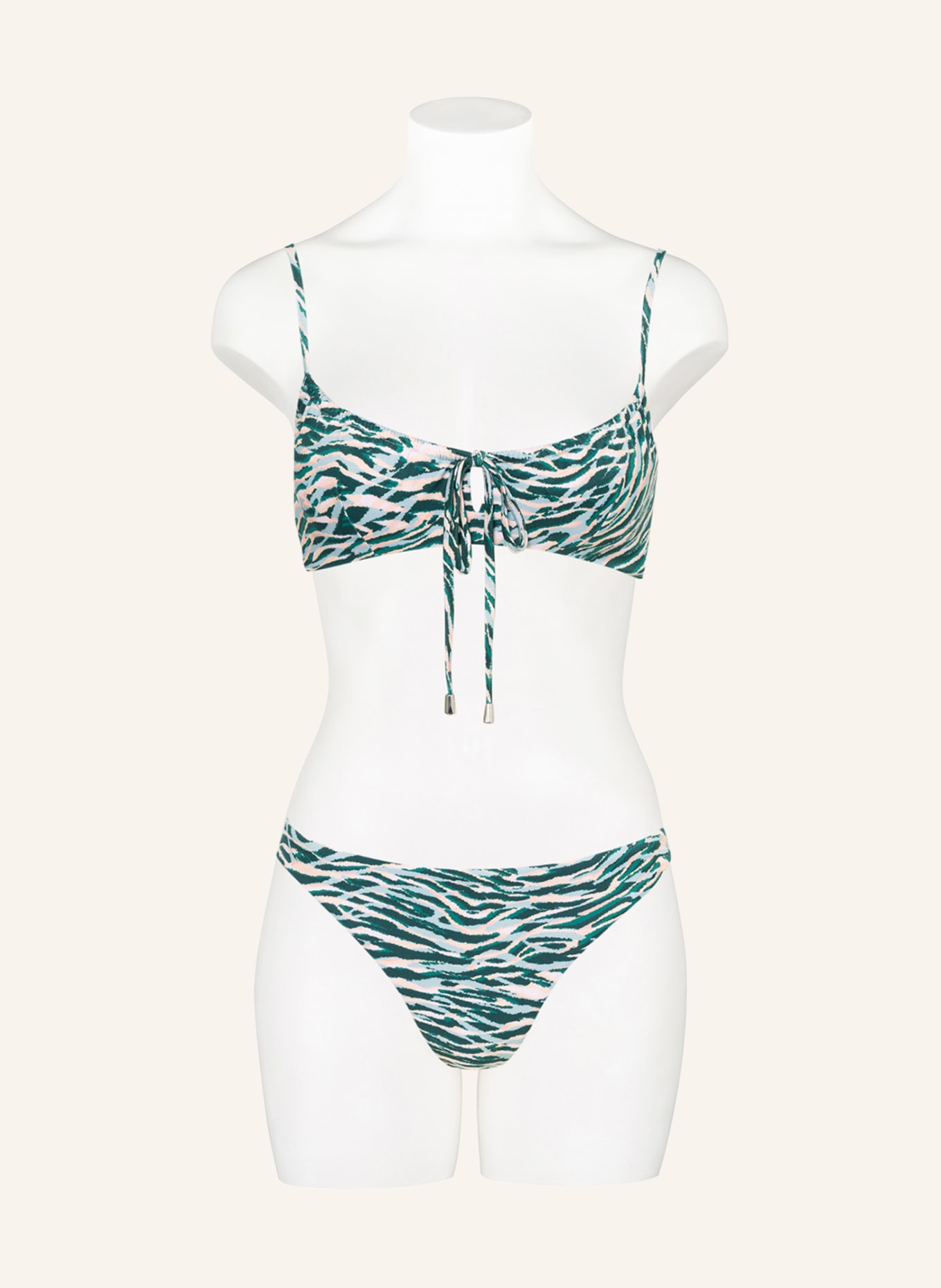 SEAFOLLY High-waist bikini bottoms WILD AT HEART, Color: GREEN/ LIGHT ORANGE (Image 2)