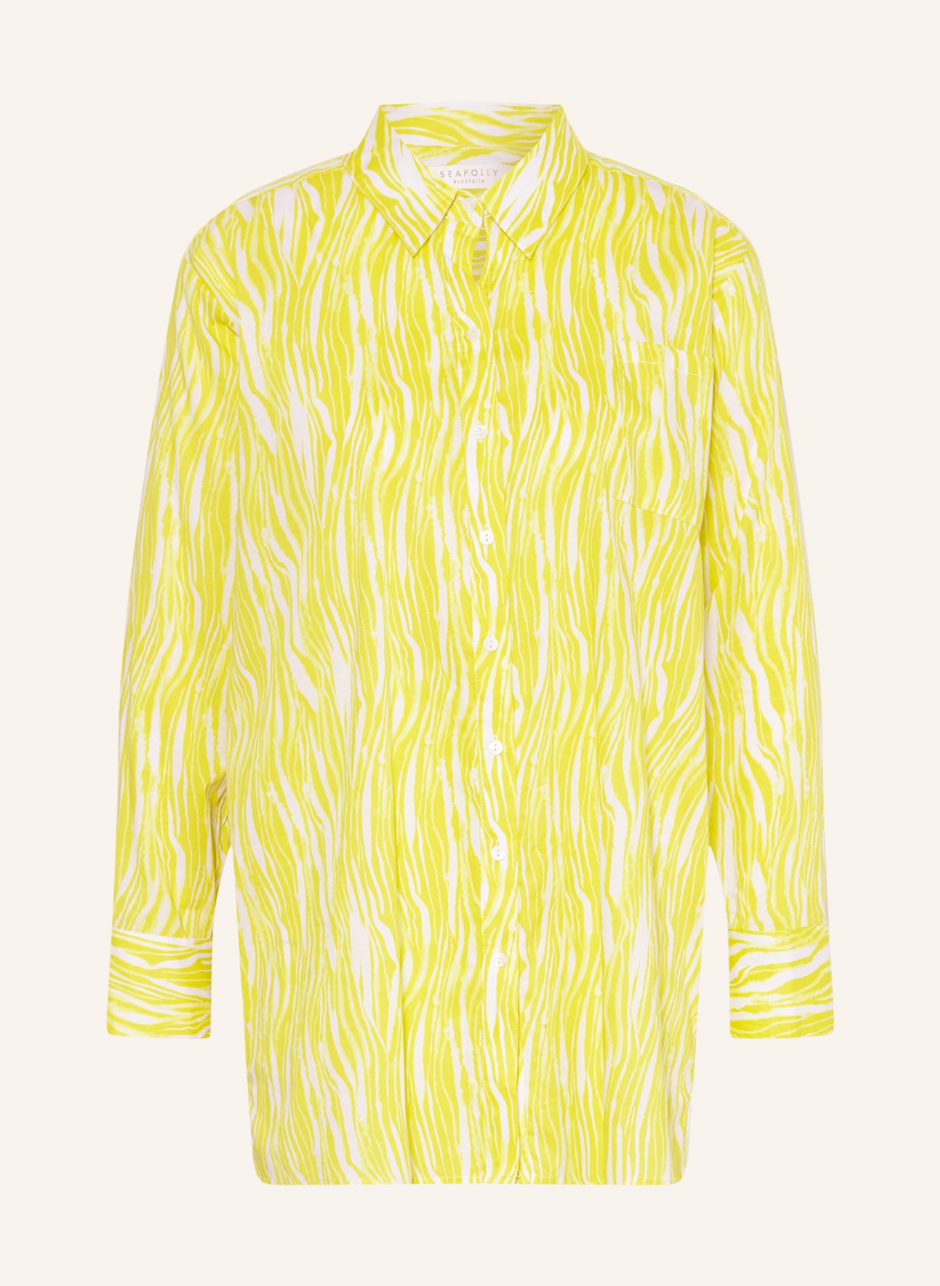 SEAFOLLY Shirt blouse ZAHARA, Color: WHITE/ LIGHT GREEN (Image 1)