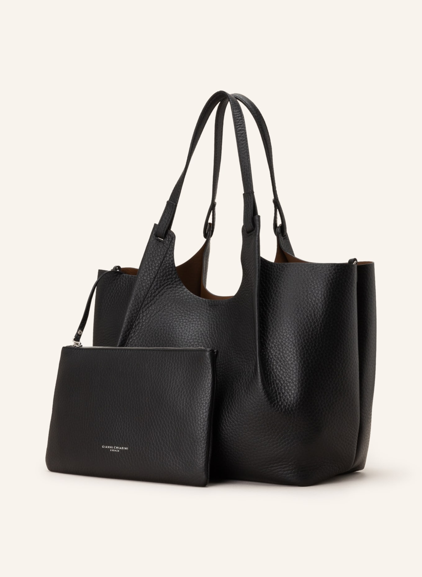 GIANNI CHIARINI DUA XL pouch bag with pouch: BLACK