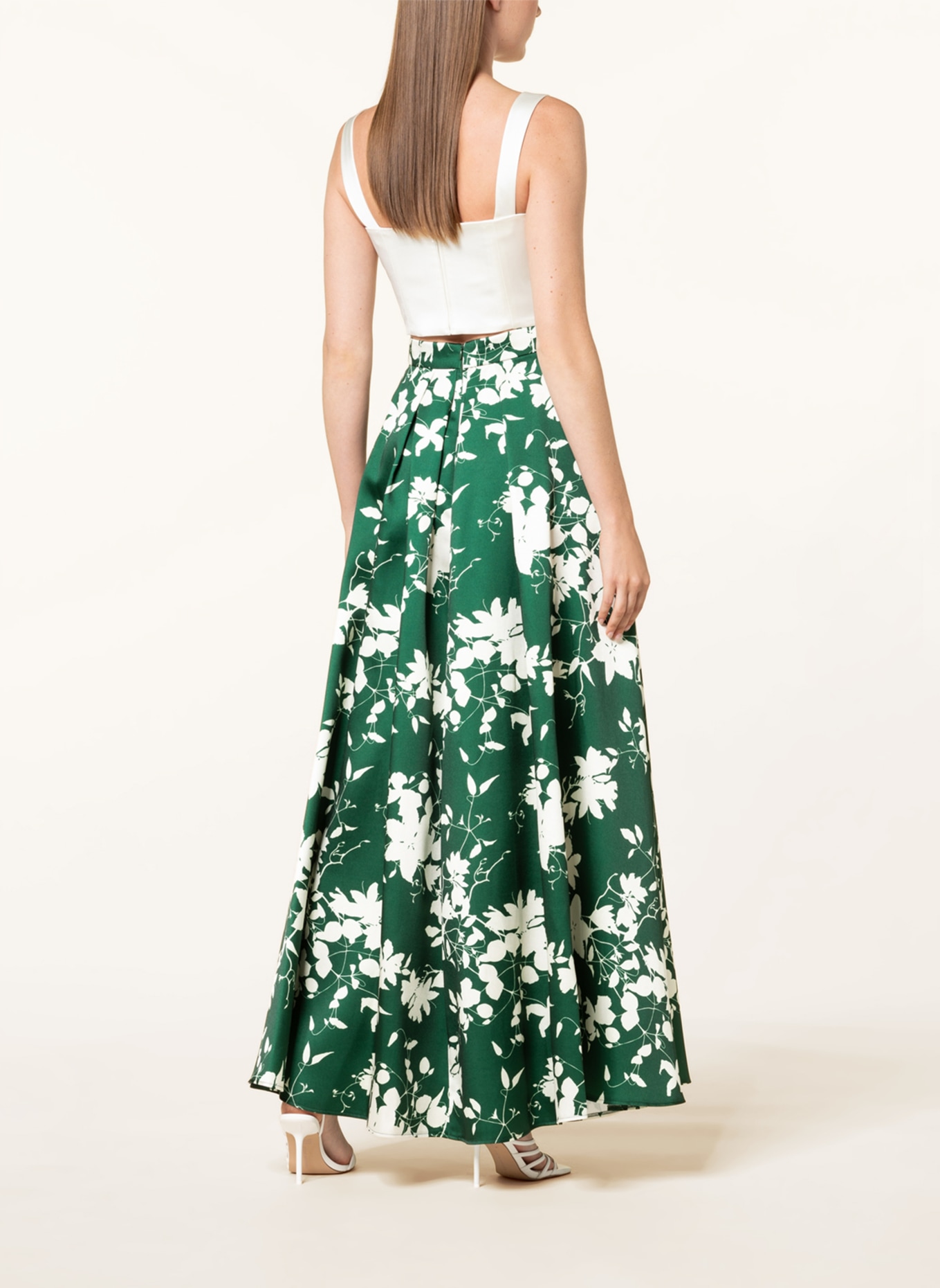 SWING Skirt, Color: GREEN/ ECRU (Image 3)