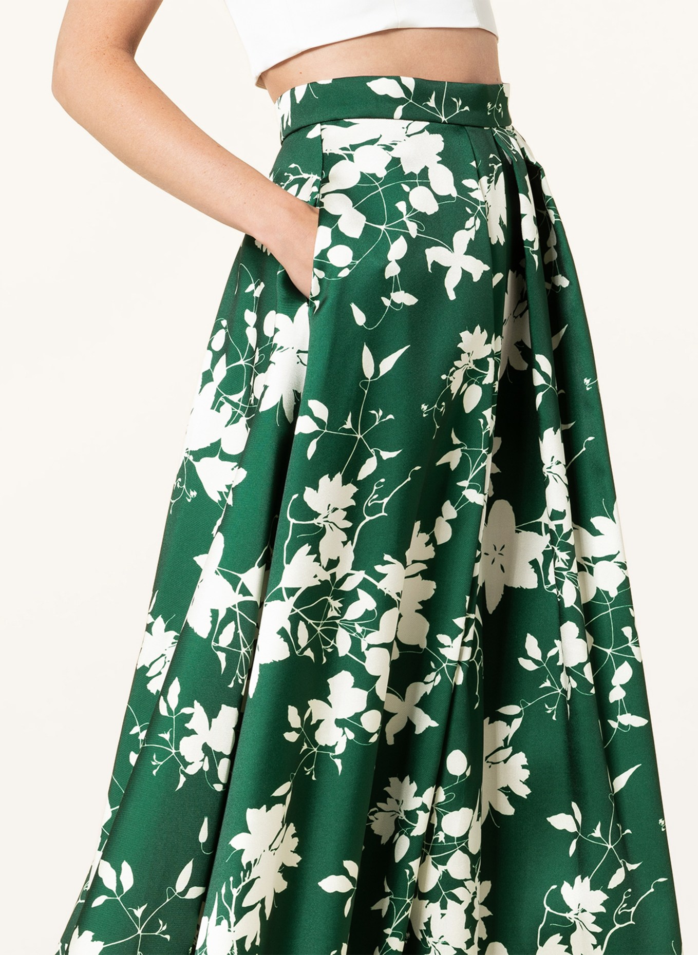 SWING Skirt, Color: GREEN/ ECRU (Image 4)