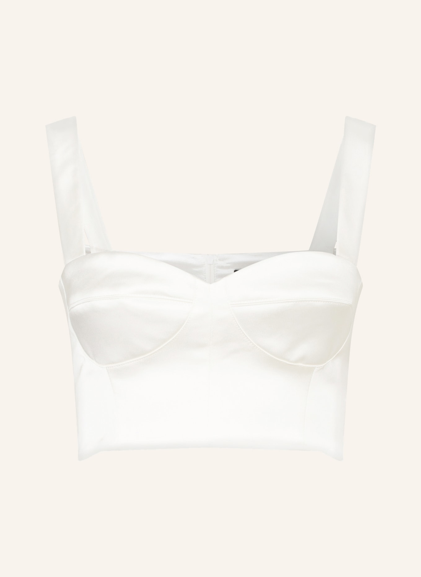 SWING Cropped top in satin, Color: CREAM (Image 1)