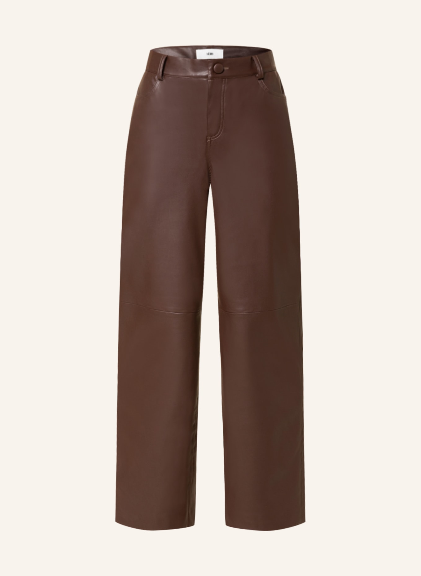 ICHI Trousers IHSIA in leather look , Color: BROWN (Image 1)