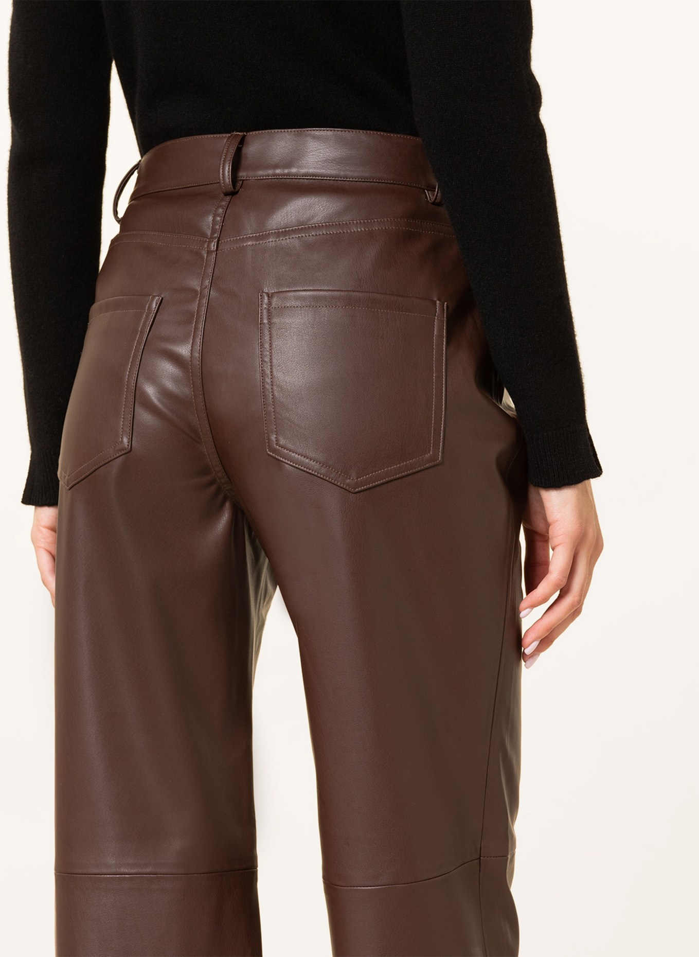 ICHI Trousers IHSIA in leather look , Color: BROWN (Image 5)