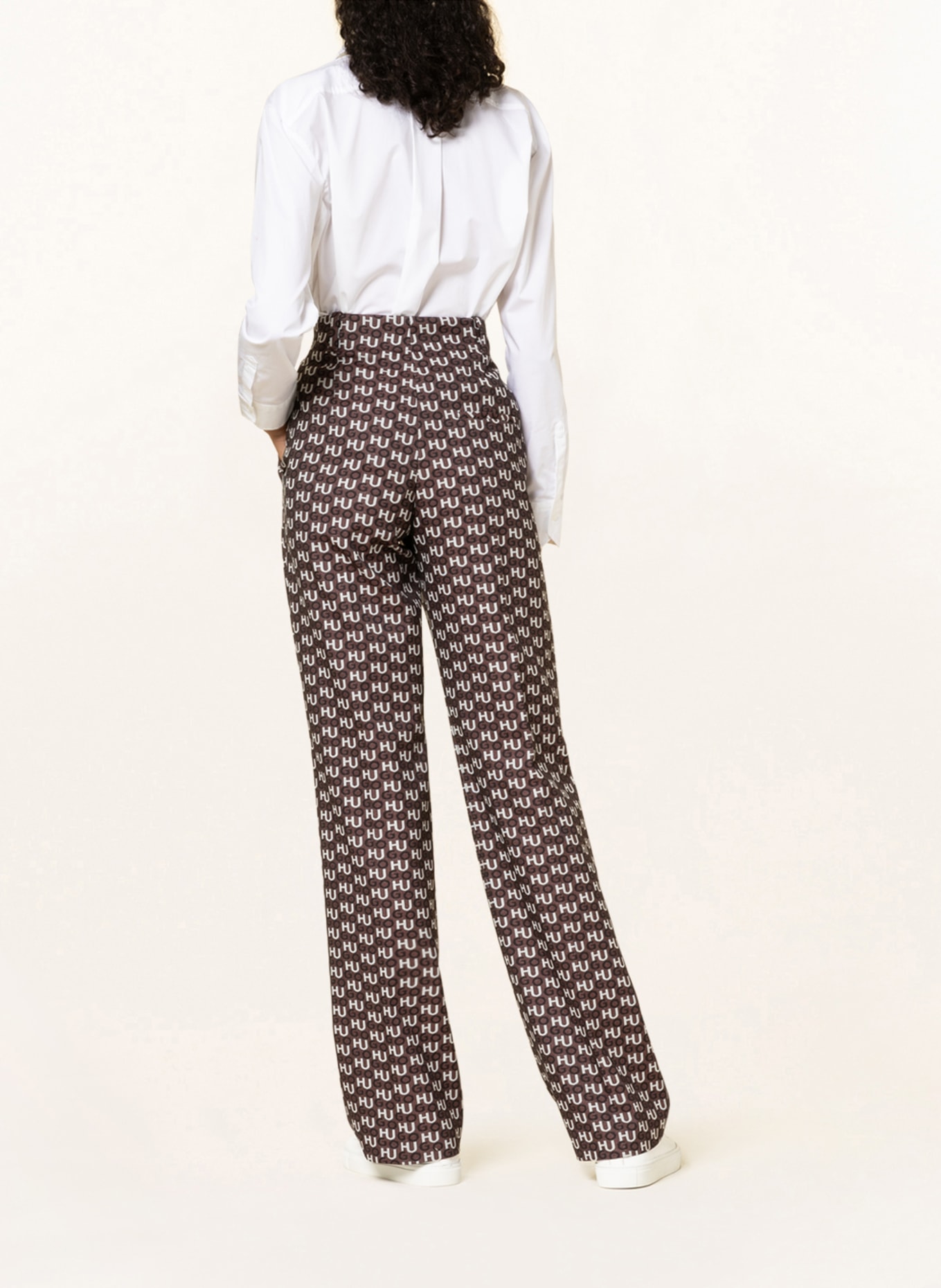 HUGO Trousers HULANA, Color: BROWN/ WHITE/ BLACK (Image 3)