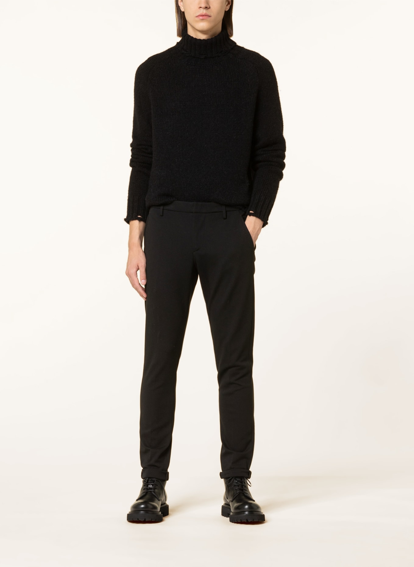 Dondup Jersey trousers GAUBERT slim fit, Color: BLACK (Image 2)