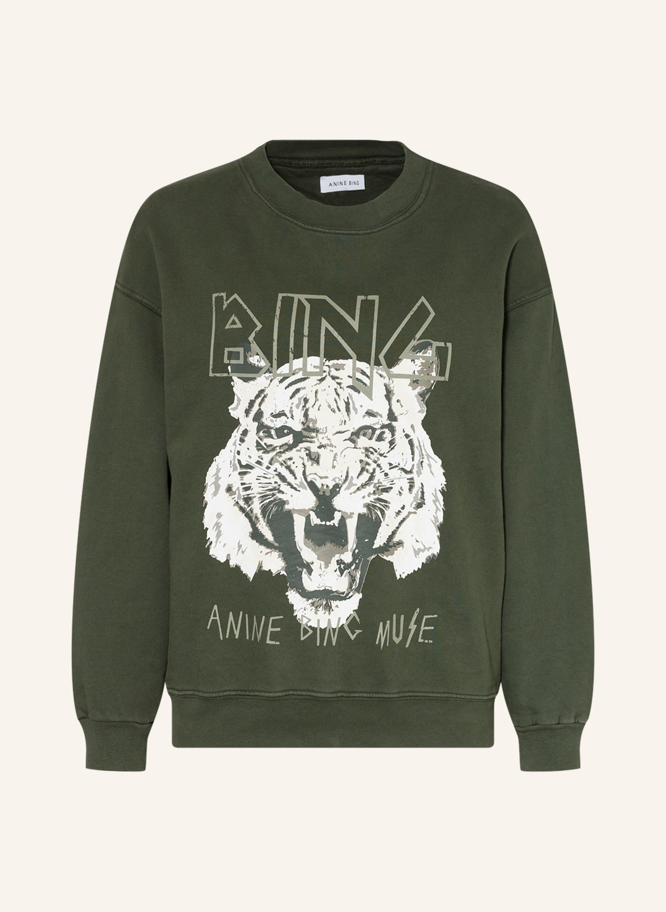 ANINE BING Sweatshirt TIGER, Color: GREEN (Image 1)