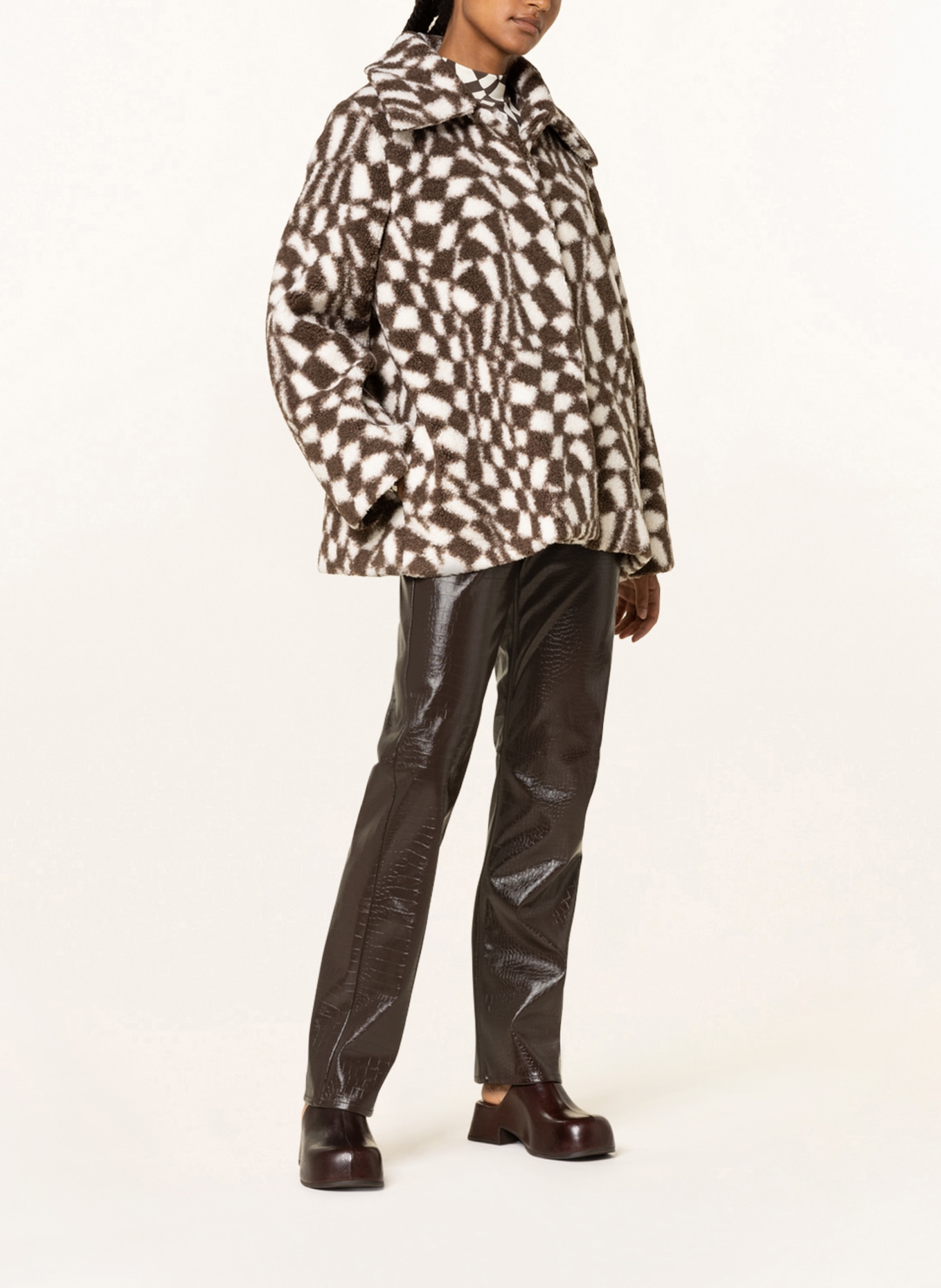 ENVII Faux fur jacket ENFAIR, Color: BROWN/ WHITE (Image 2)
