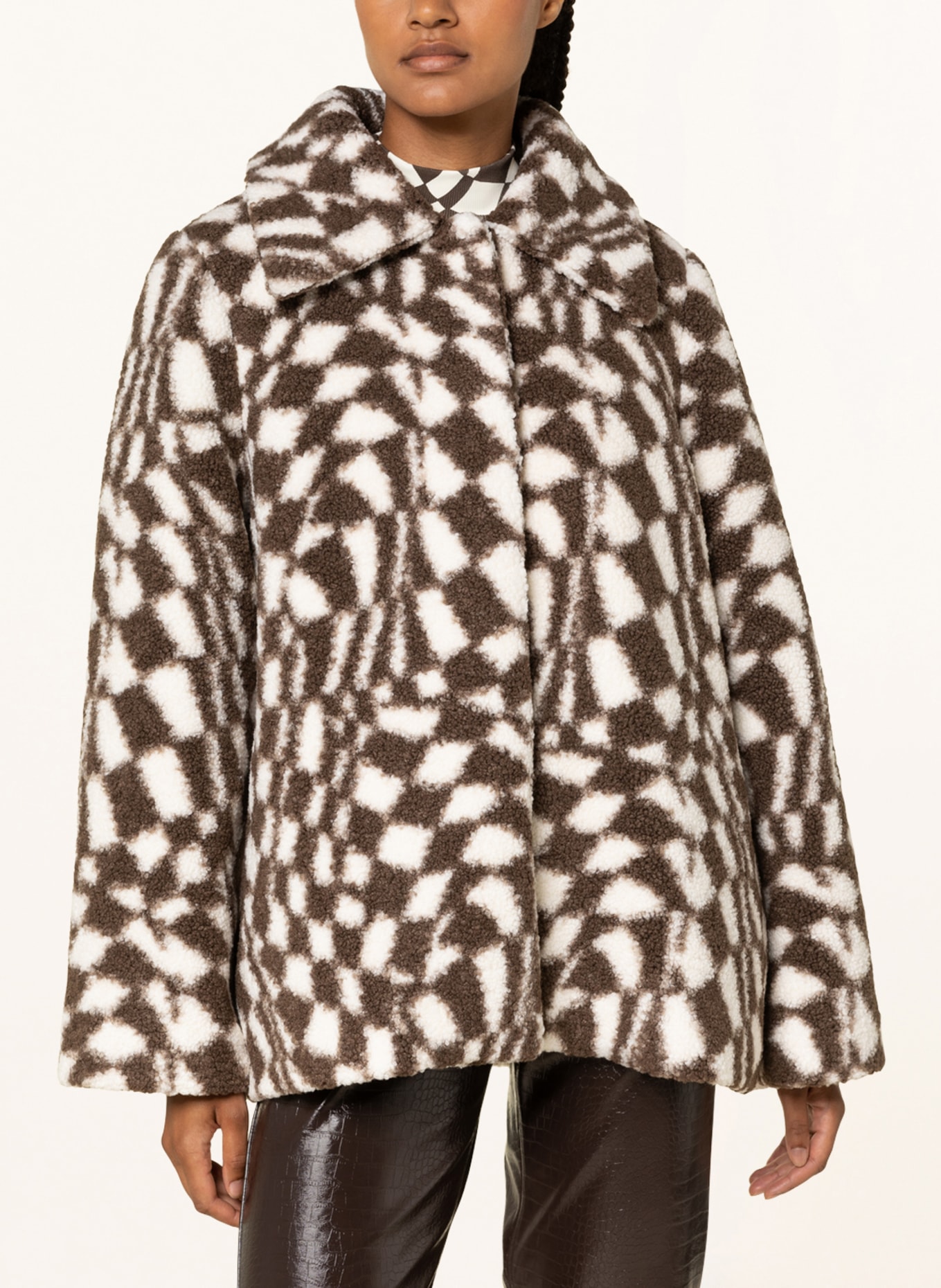 ENVII Faux fur jacket ENFAIR, Color: BROWN/ WHITE (Image 4)