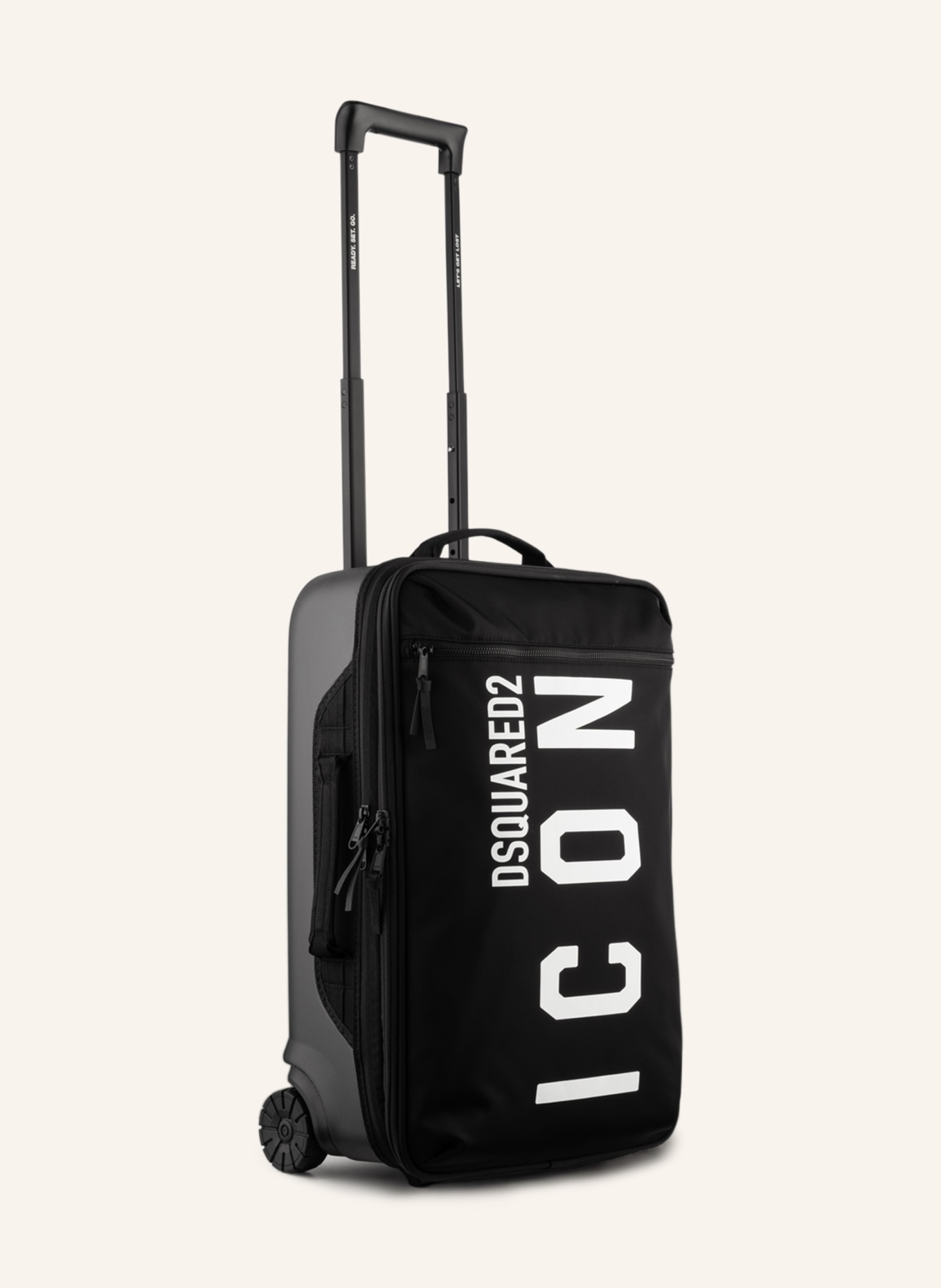 DSQUARED2 Wheeled luggage, Color: BLACK (Image 1)