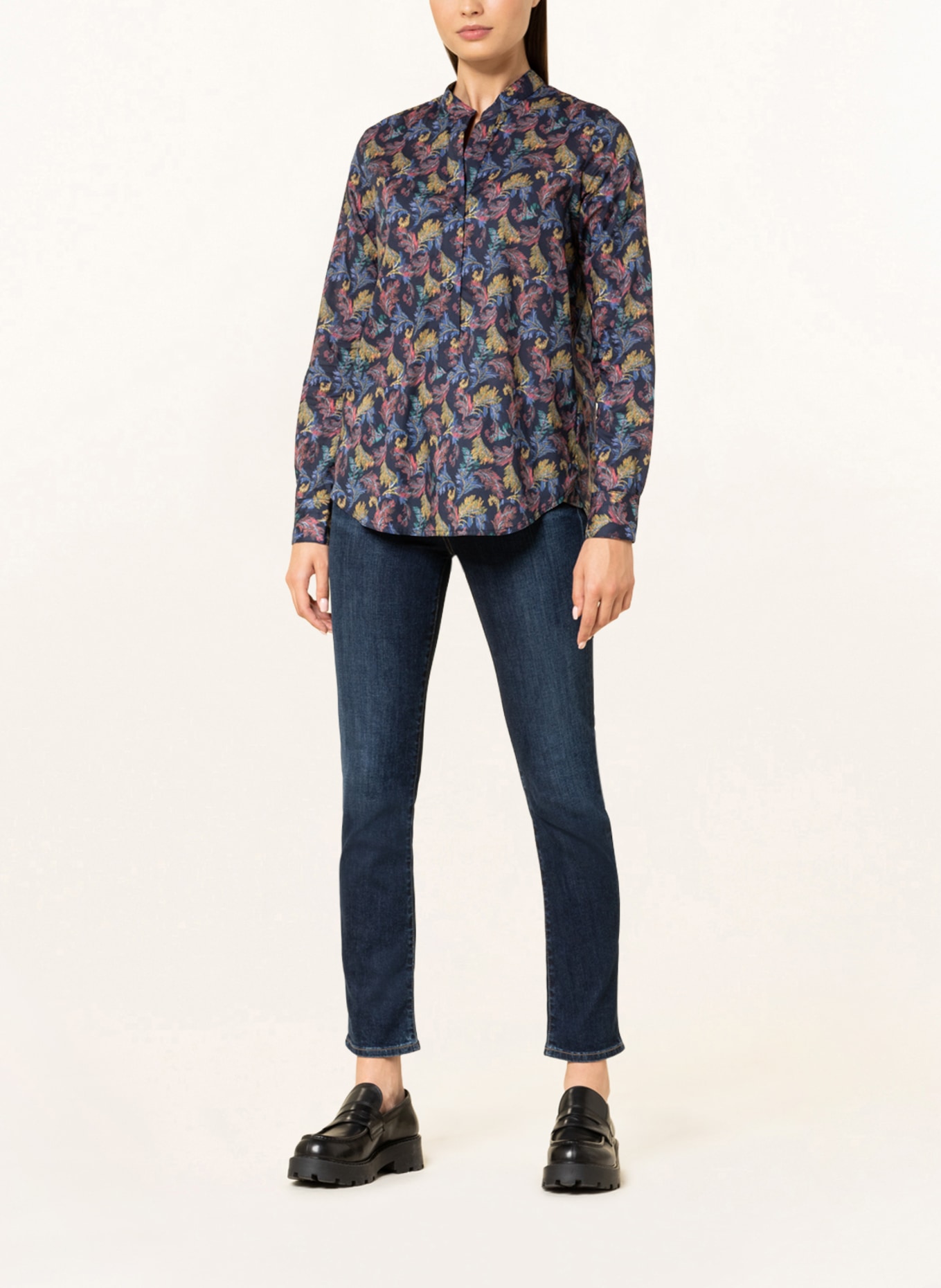 rossana diva Shirt blouse, Color: DARK BLUE/ SALMON/ YELLOW (Image 2)
