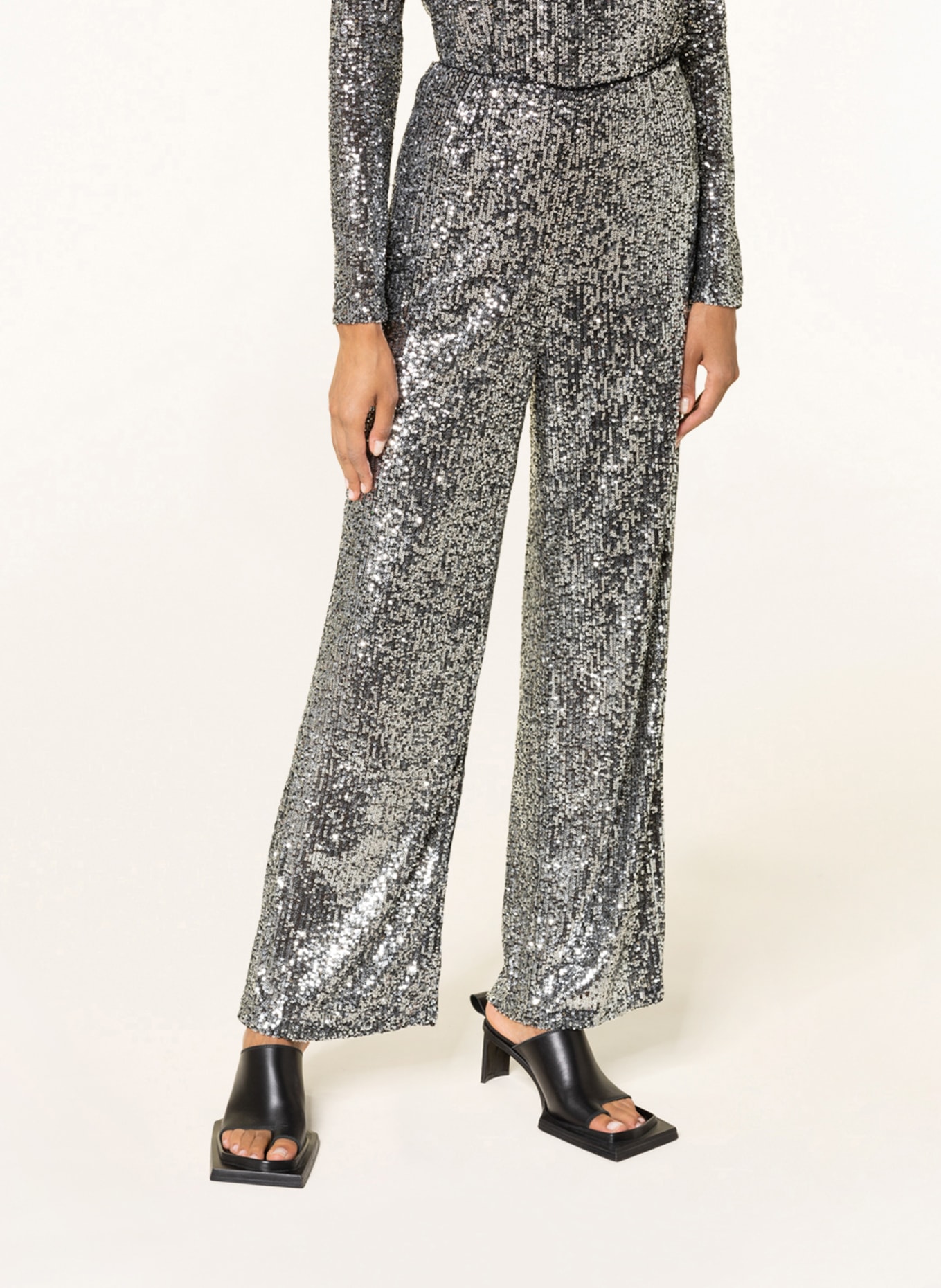 MRS & HUGS Trousers with sequins, Color: SILVER (Image 5)