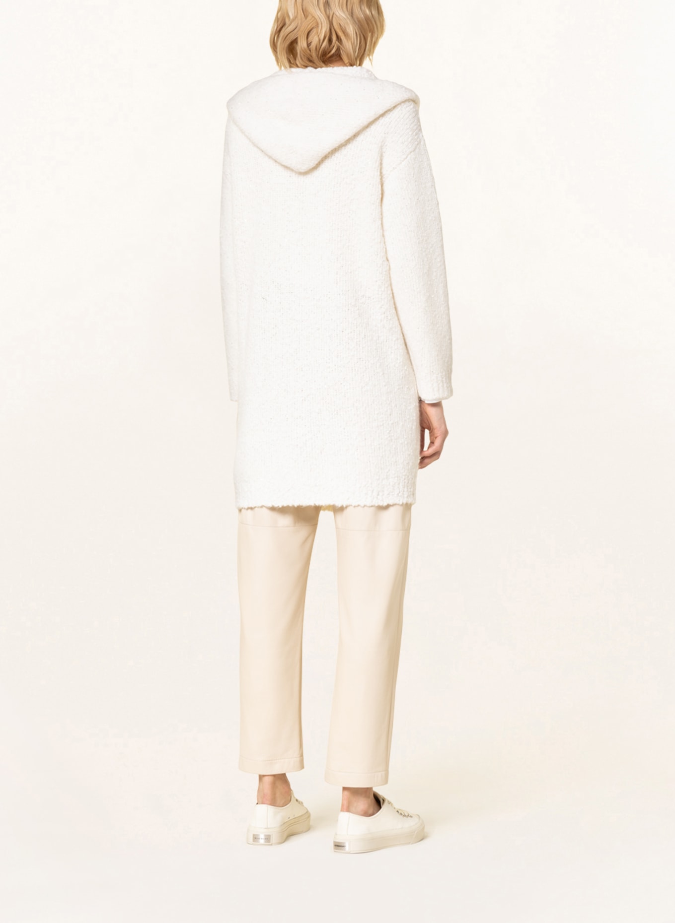 FABIANA FILIPPI Knit cardigan with sequins, Color: WHITE (Image 3)